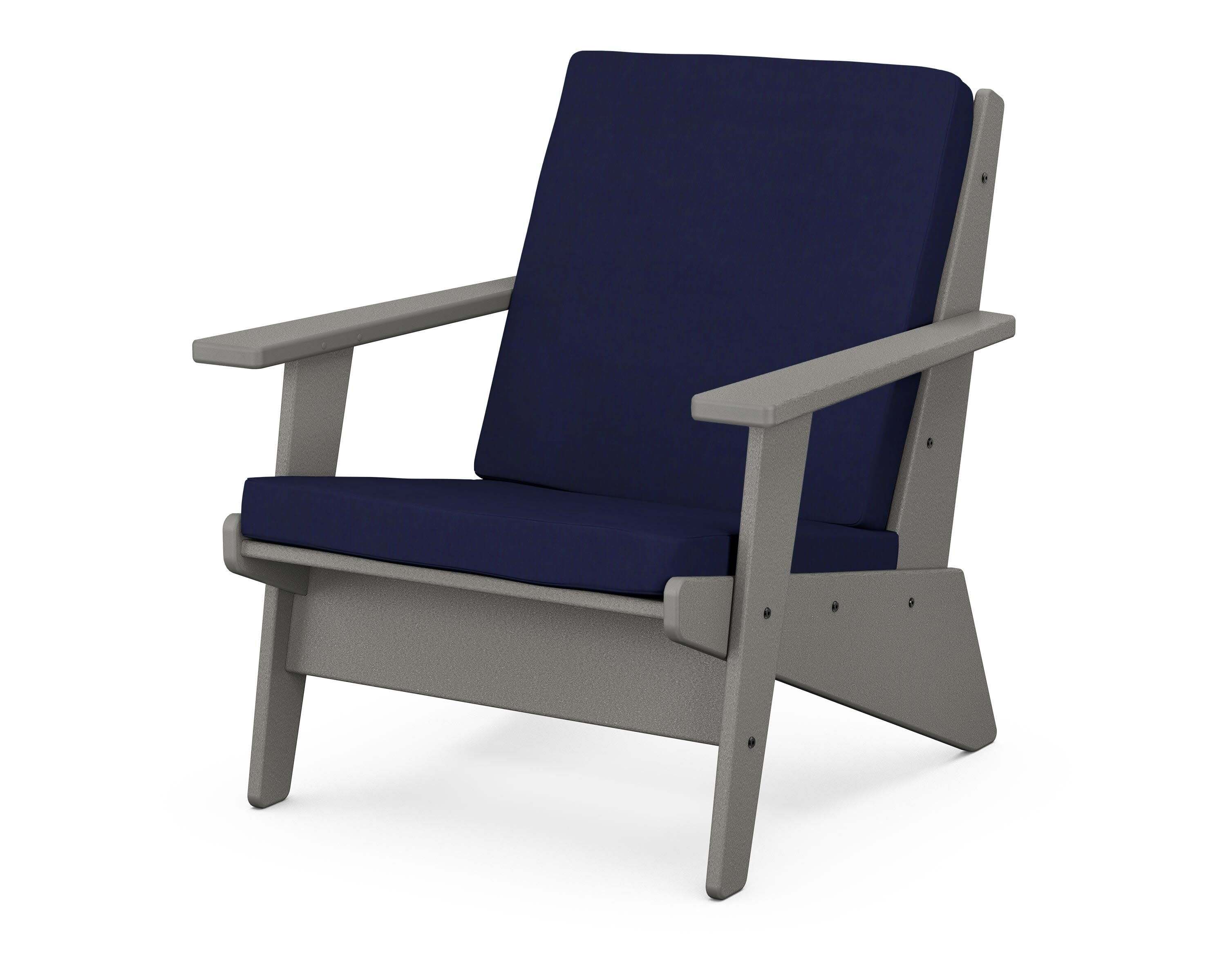 Riviera Modern Lounge Chair in Slate Grey / Navy