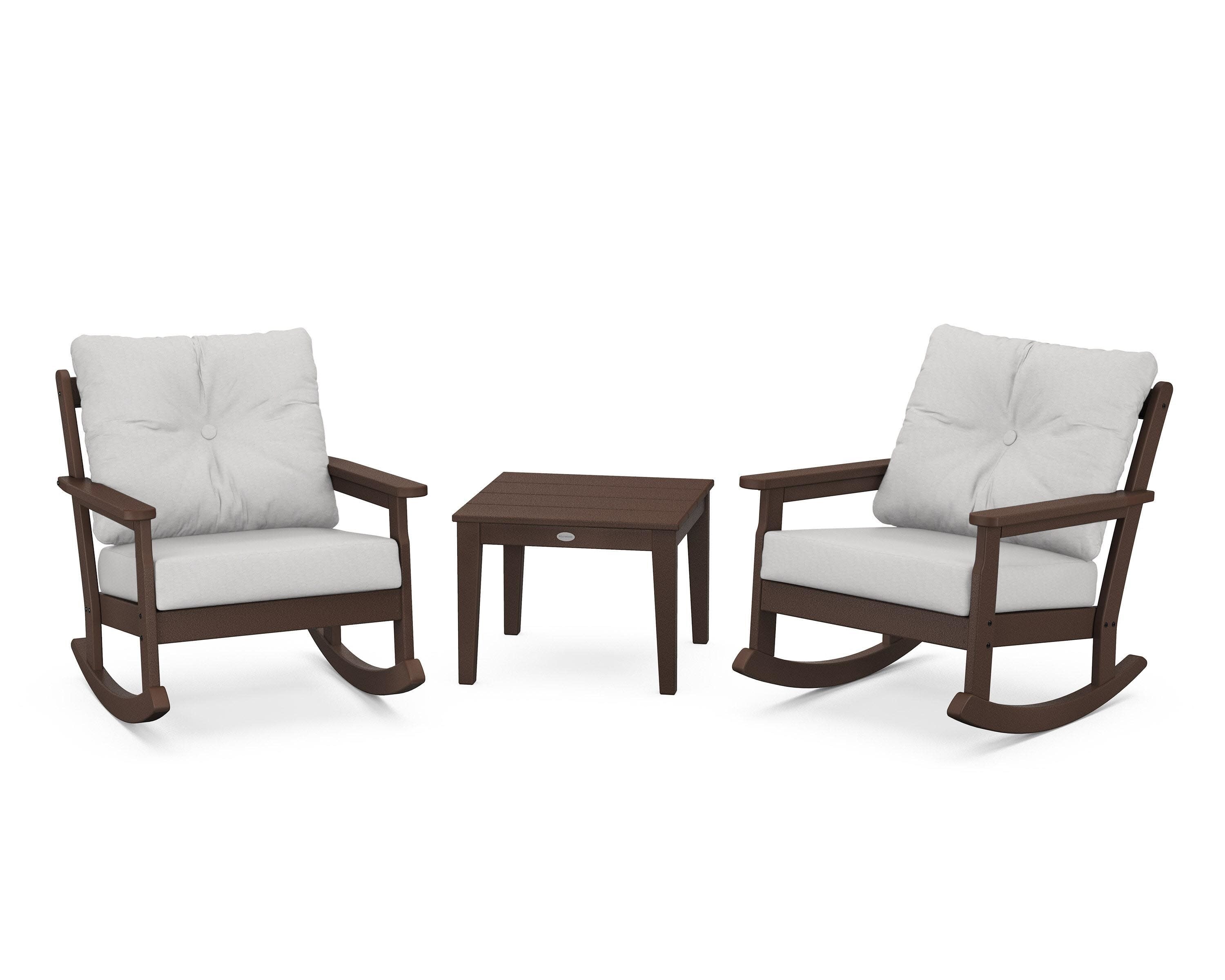 Vineyard 3-Piece Deep Seating Rocker Set in Mahogany / Diamond in the Rough