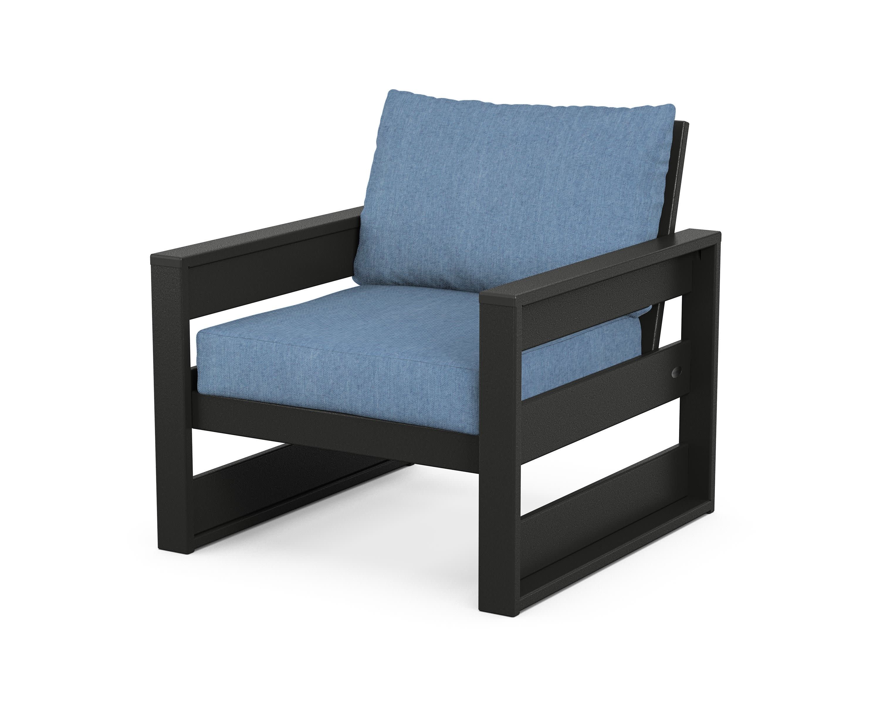 Westport Club Chair in Black / Sky Blue