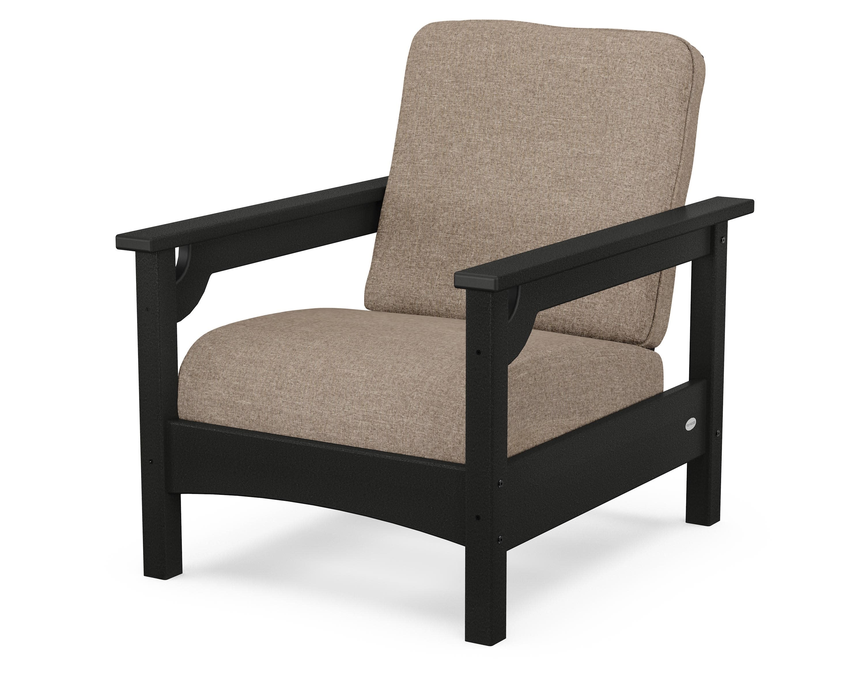 Club Chair in Black / Spiced Burlap
