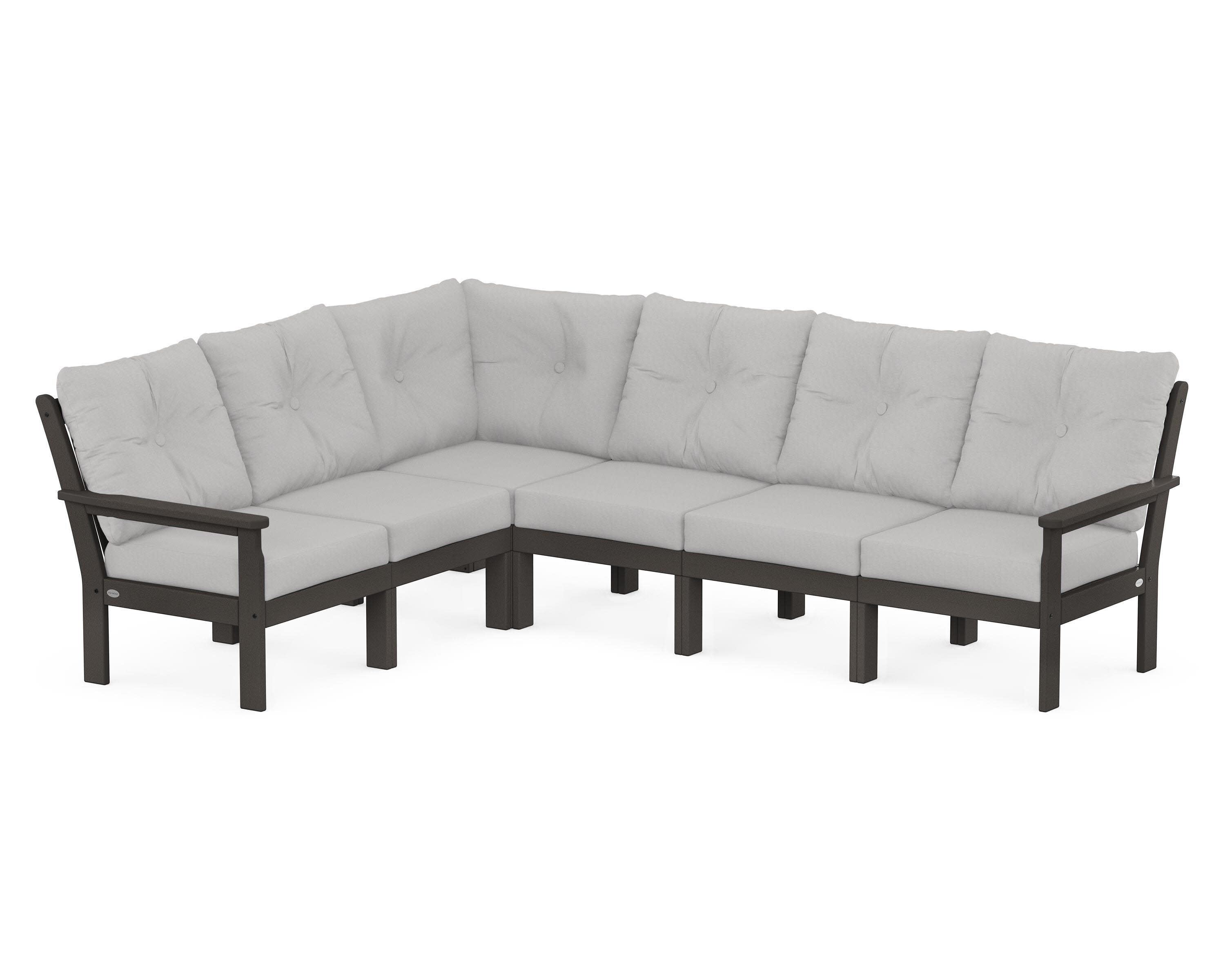Vineyard 6-Piece Sectional in Vintage Coffee / Diamond in the Rough