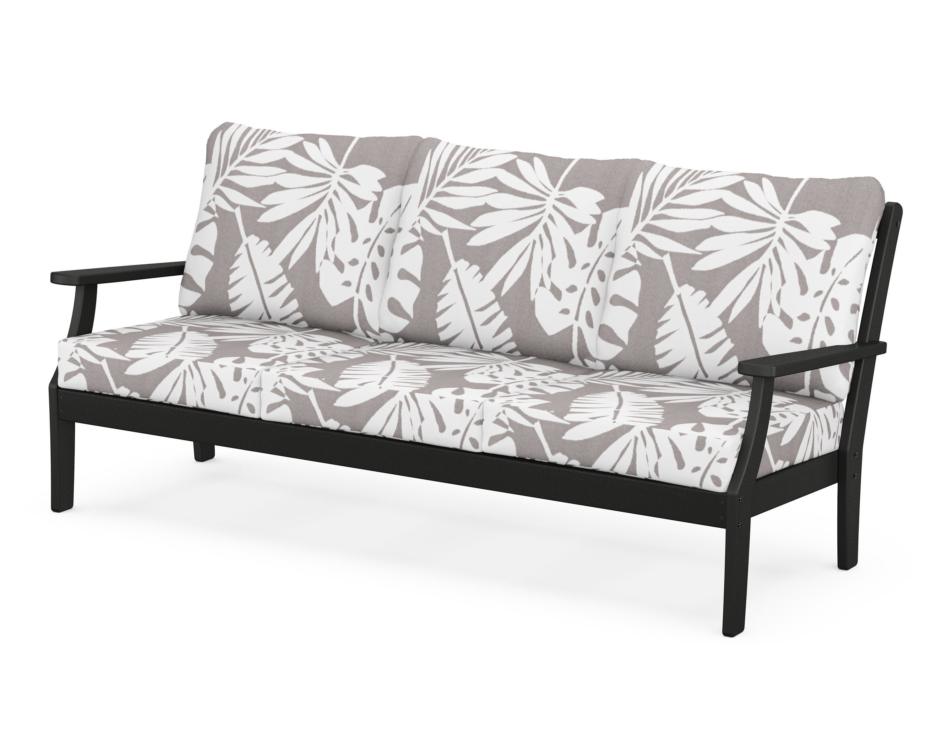 Braxton Deep Seating Sofa in Black / Leaf Grey Mist
