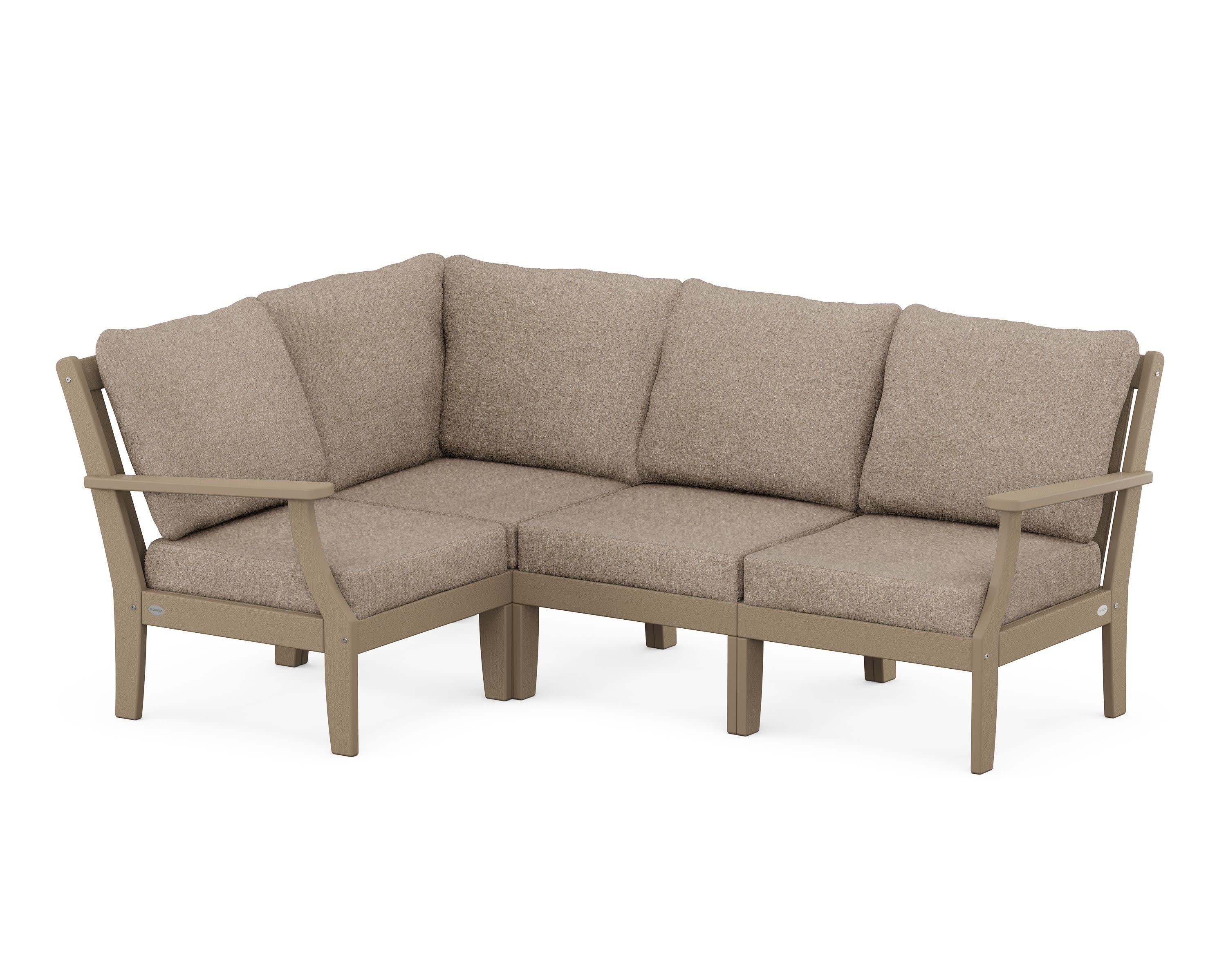 Braxton Modular 4-Piece Deep Seating Set in Vintage Sahara / Spiced Burlap