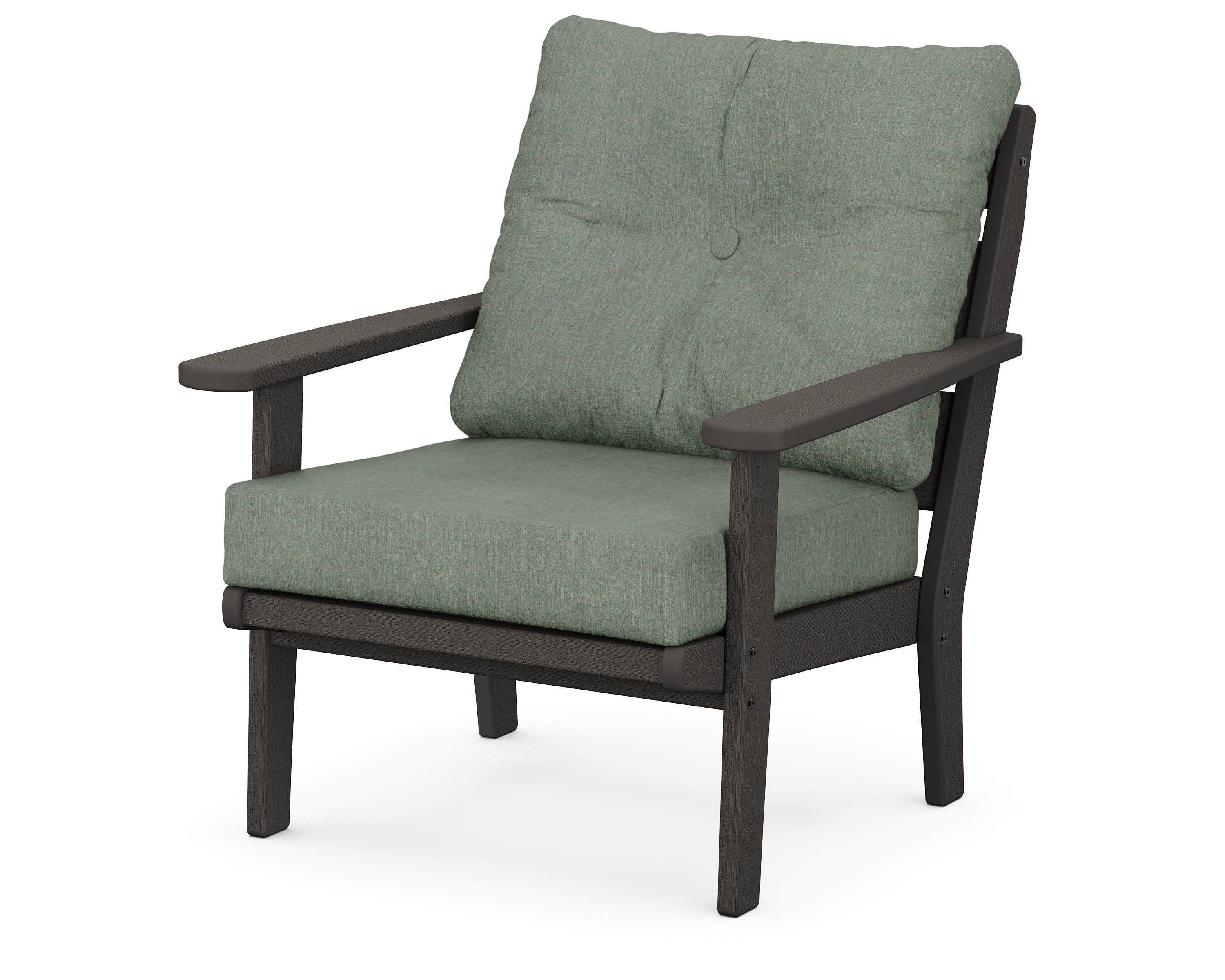Lakeside Deep Seating Chair in Vintage Coffee / Cast Sage