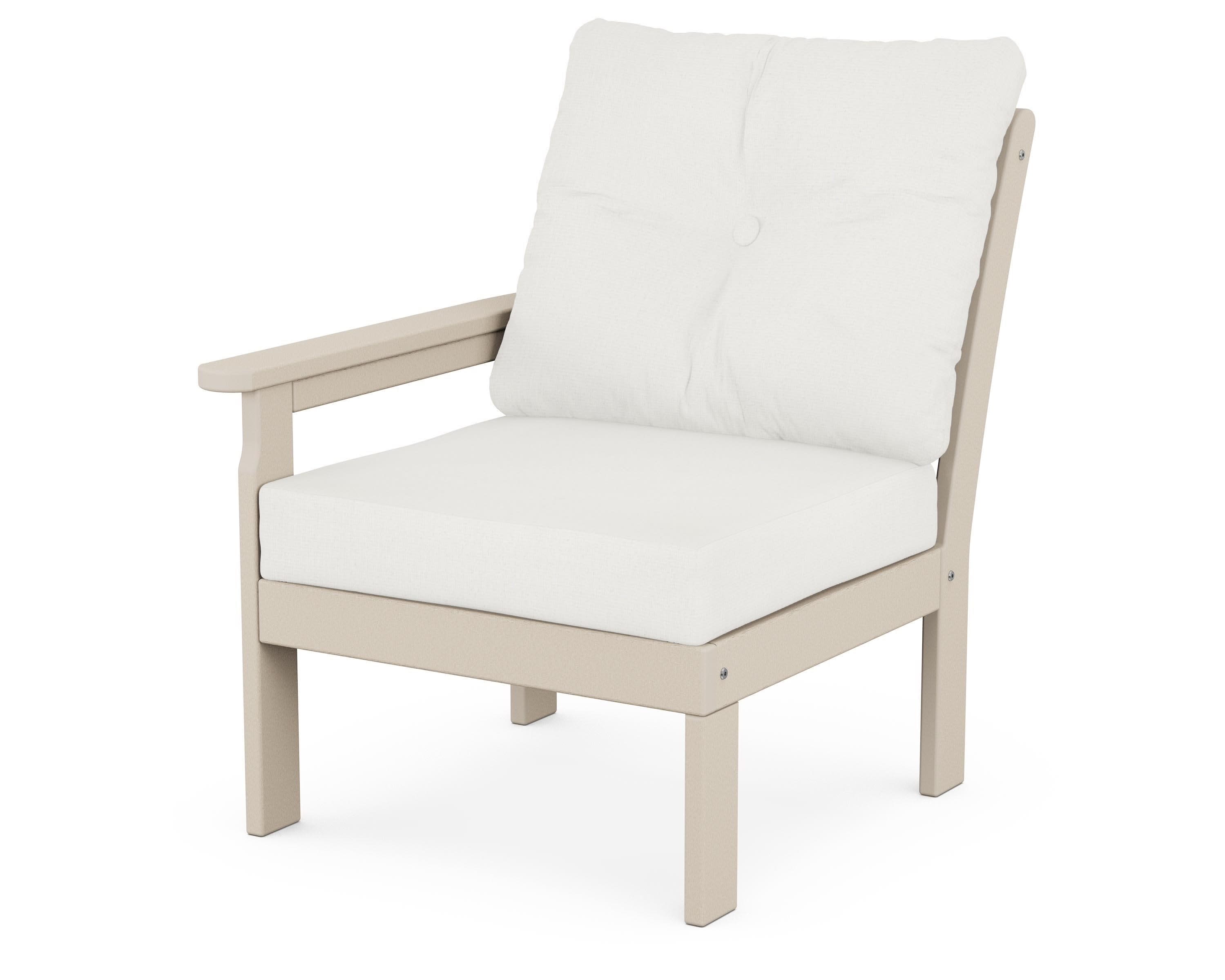 Vineyard Modular Left Arm Chair in Sand / Natural Linen