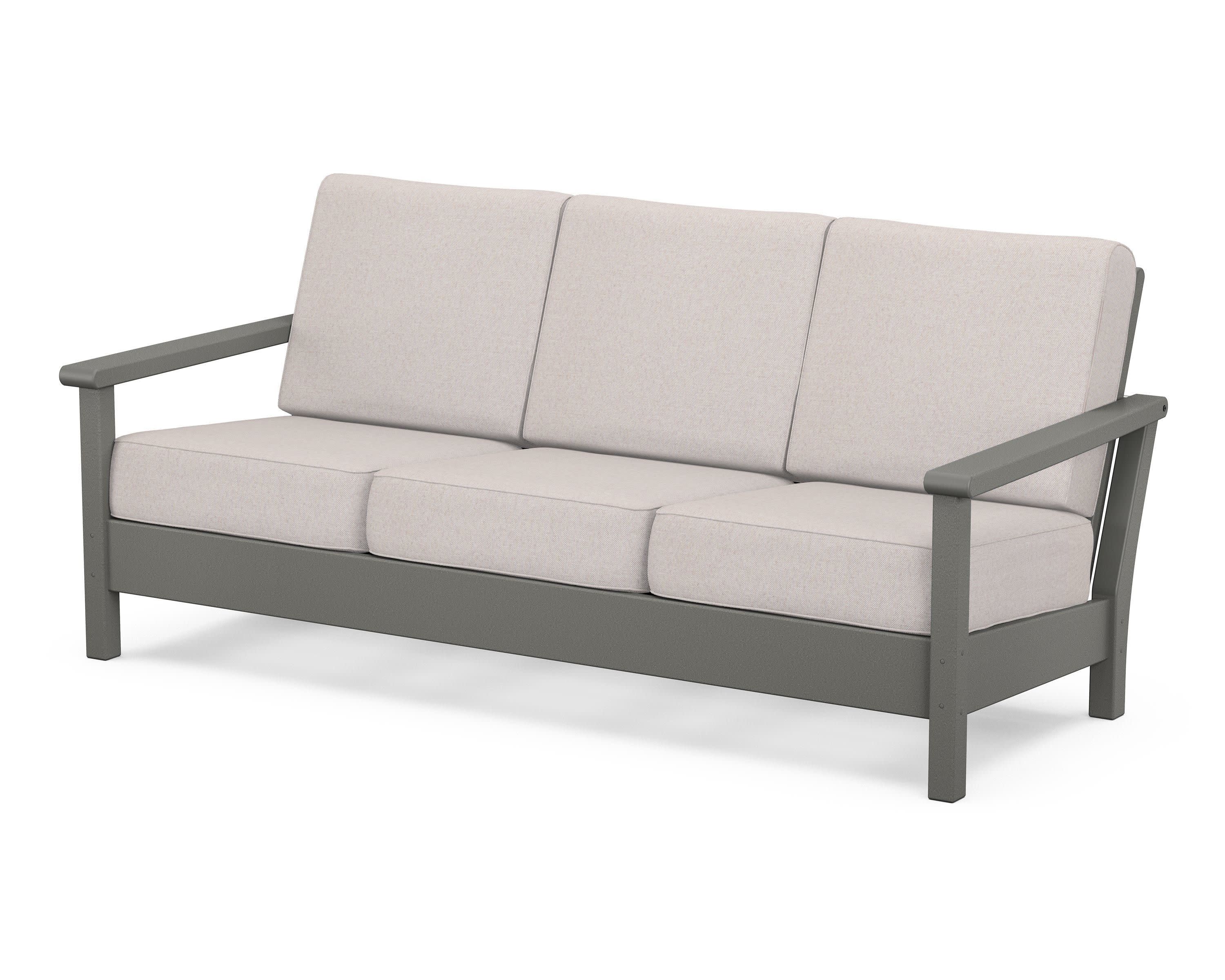 Harbour Deep Seating Sofa in Slate Grey / Dune Burlap