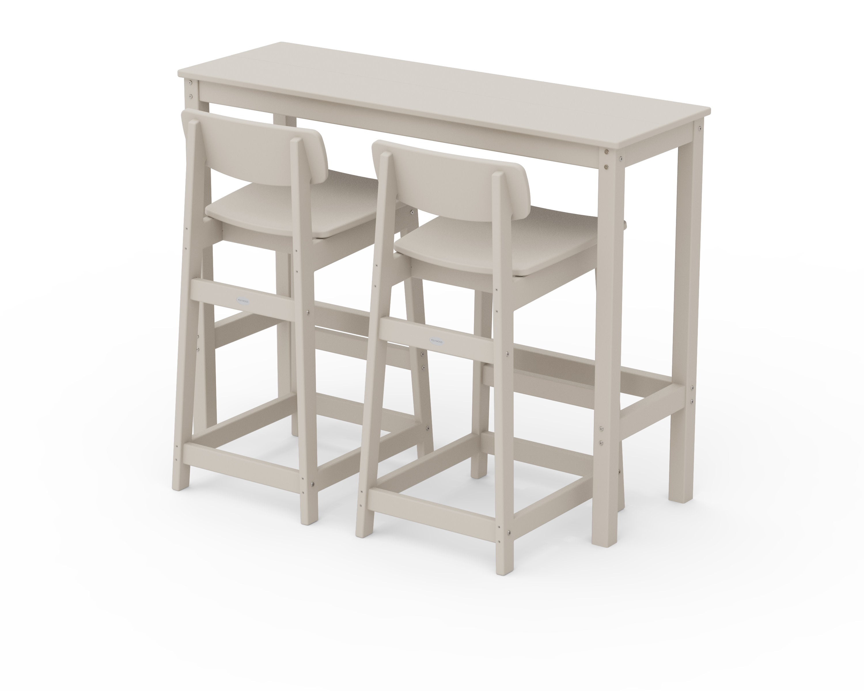 Modern Studio Urban Lowback Bar Chair 3-Piece Balcony Set in Sand