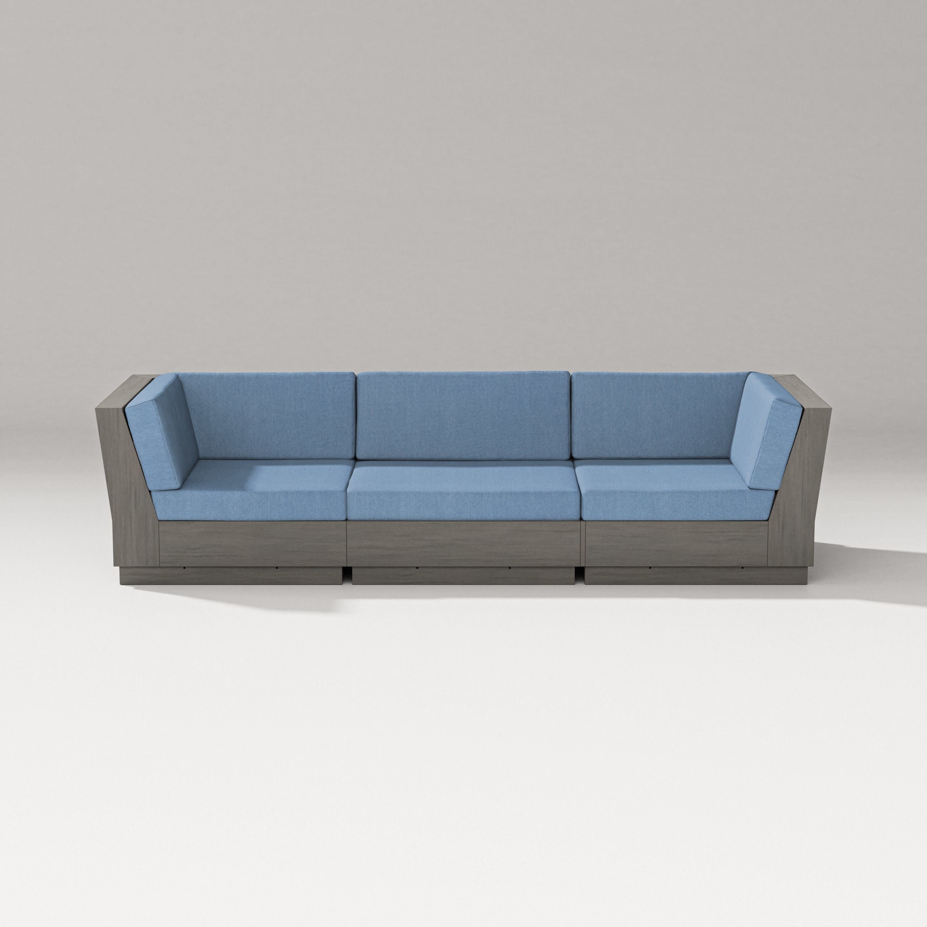 Elevate Sofa Sectional in Driftwood / Sky Blue