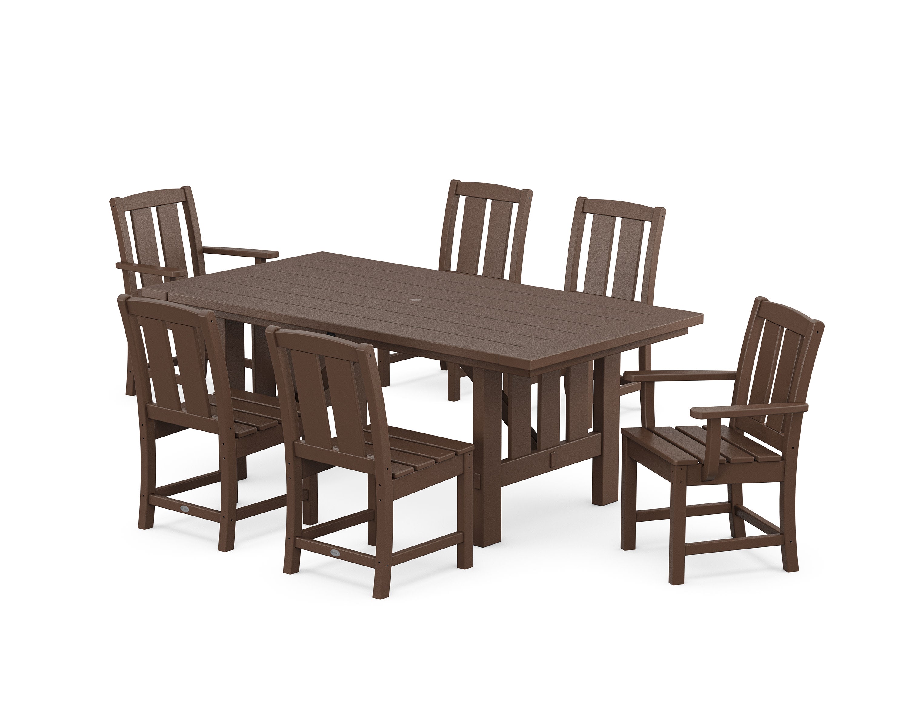 Mission 7-Piece Dining Set with Mission Table in Mahogany