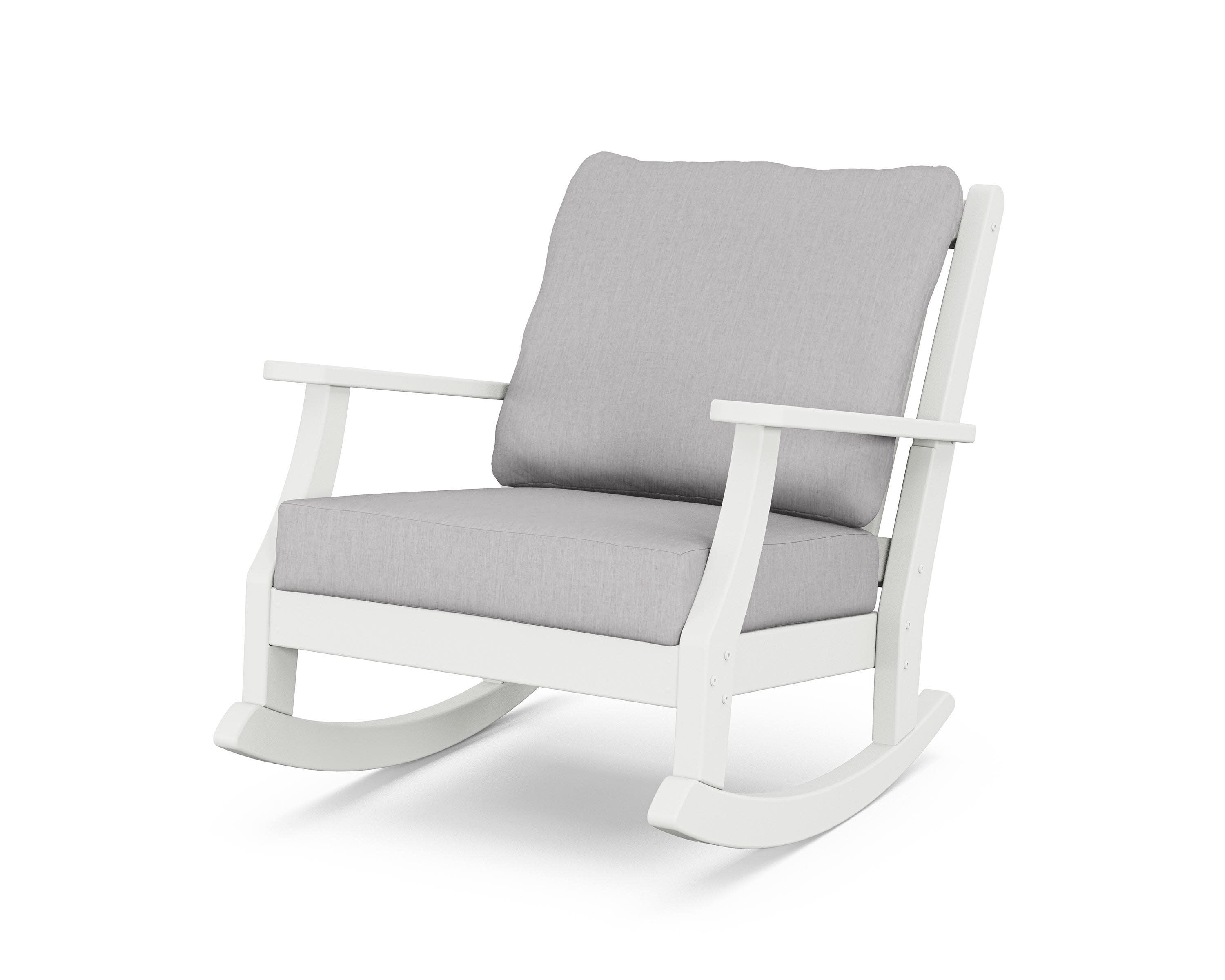 Wovendale Deep Seating Rocking Chair in White / Granite