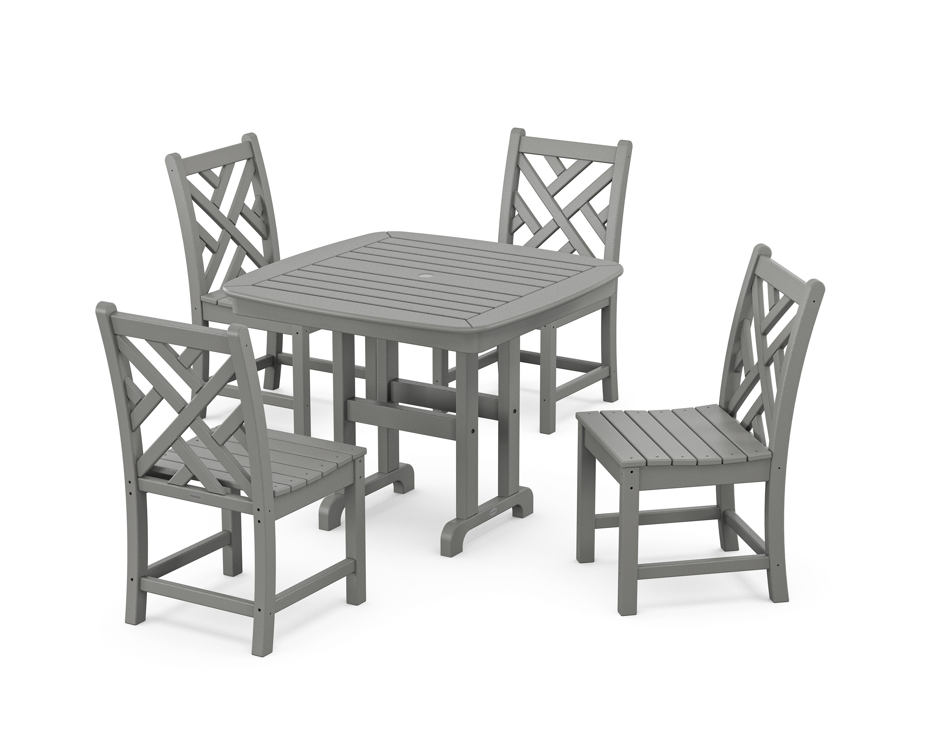Chippendale 5-Piece Side Chair Dining Set in Slate Grey