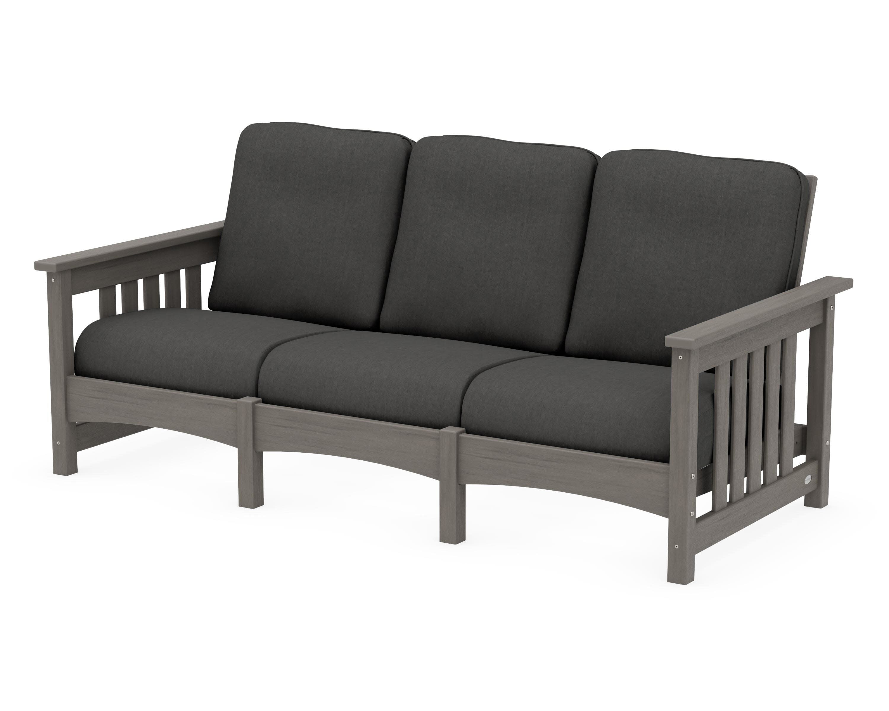 Club Mission Sofa in Driftwood / Spectrum Carbon