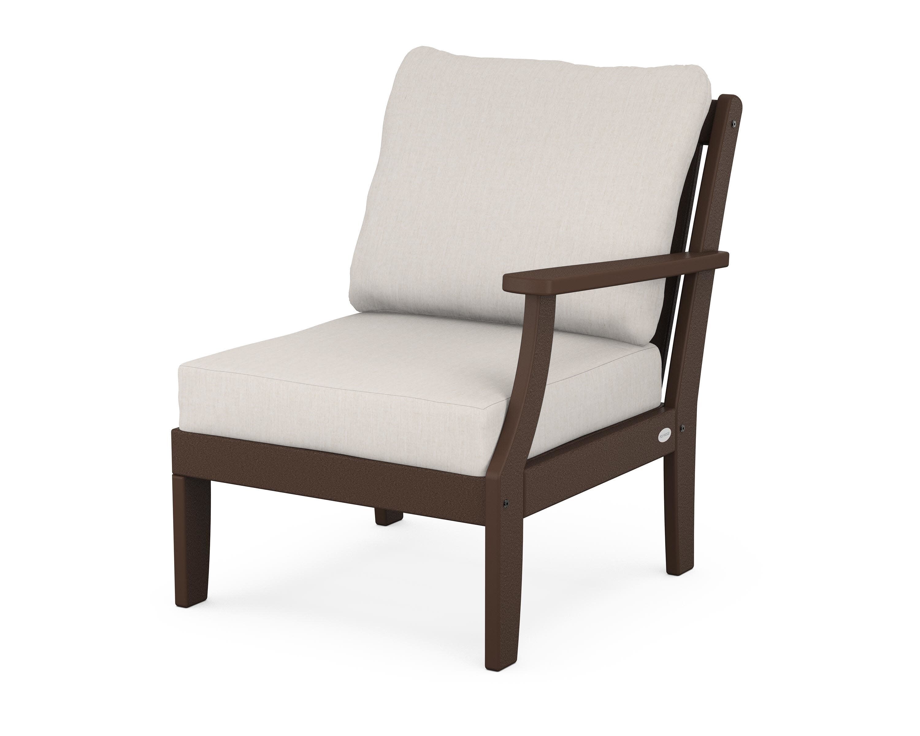 Braxton Modular Right Arm Chair in Mahogany / Cast Ash