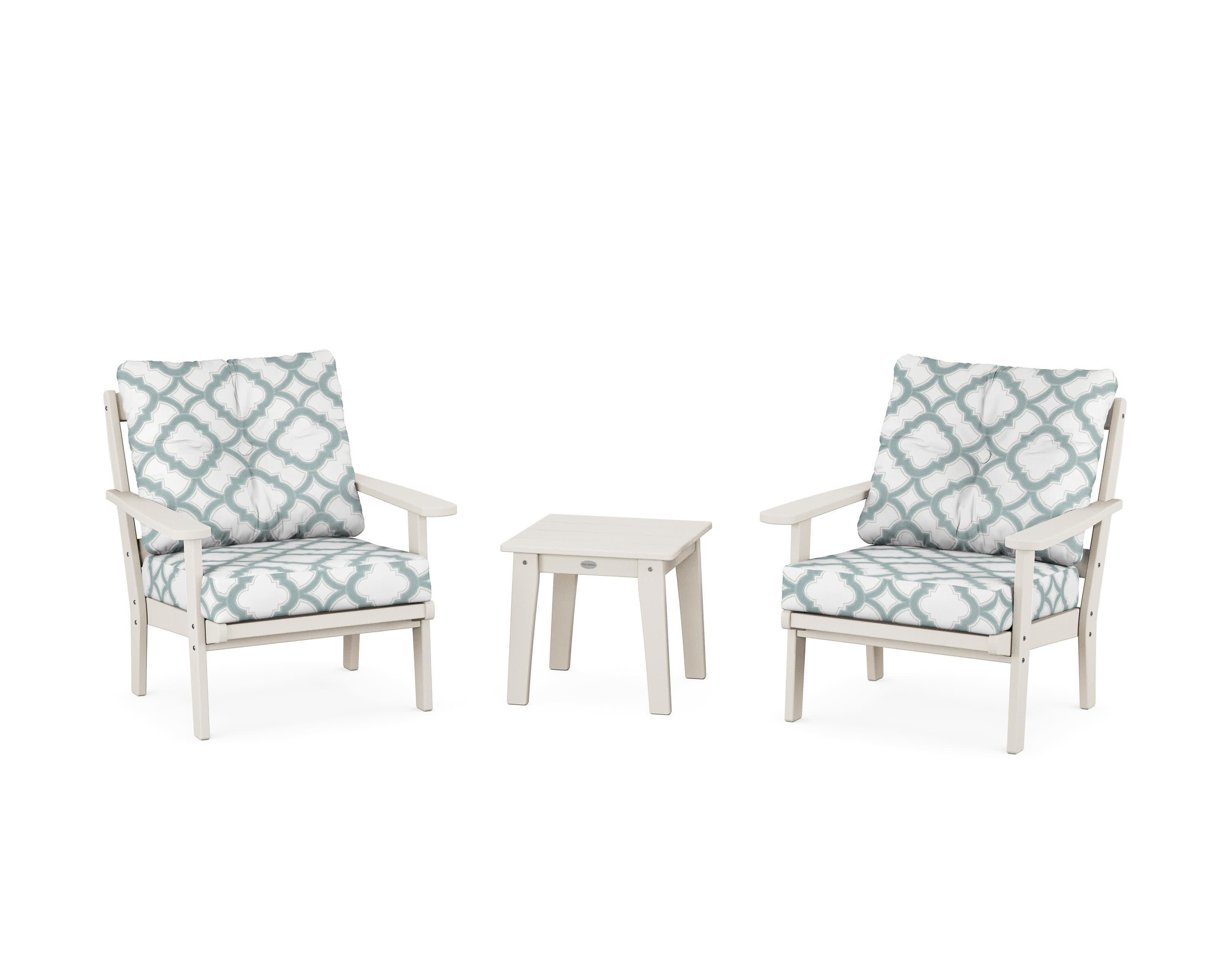Mission 3-Piece Deep Seating Set in Sand / Trellis Glacier Spa