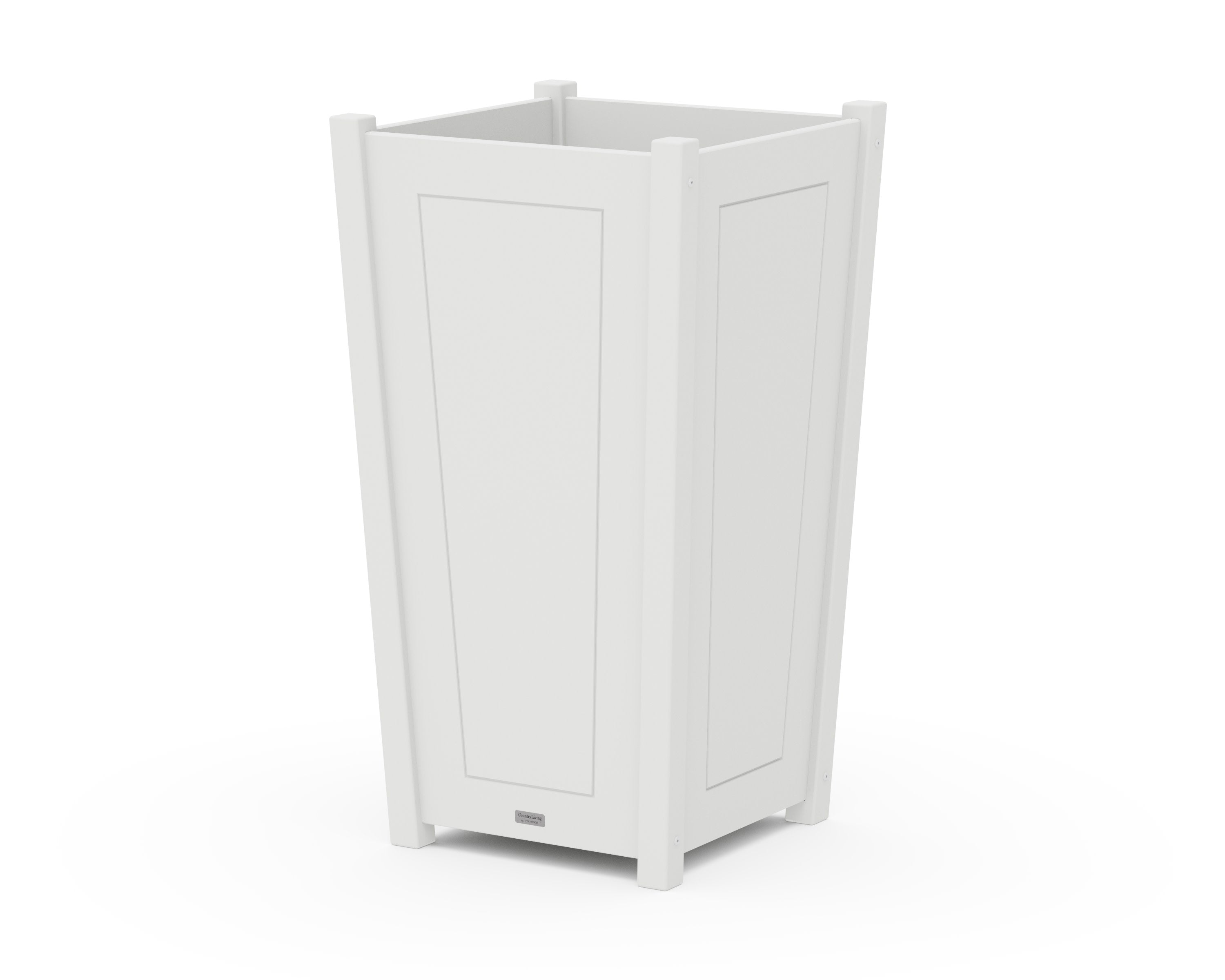 Country Living Large Tapered Square Tall Planter Box in White