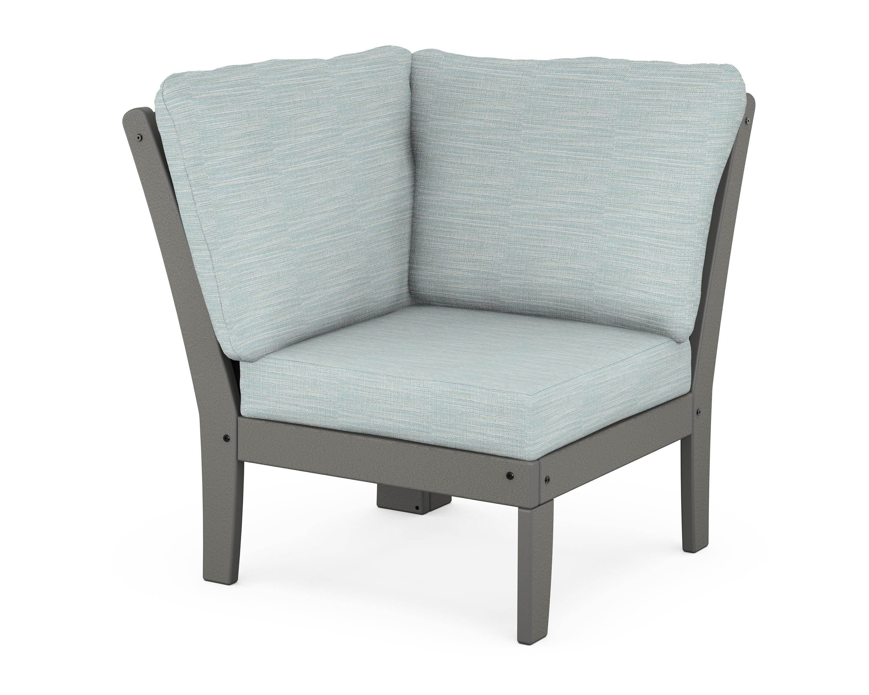 Braxton Modular Corner Chair in Slate Grey / Soothe Mist