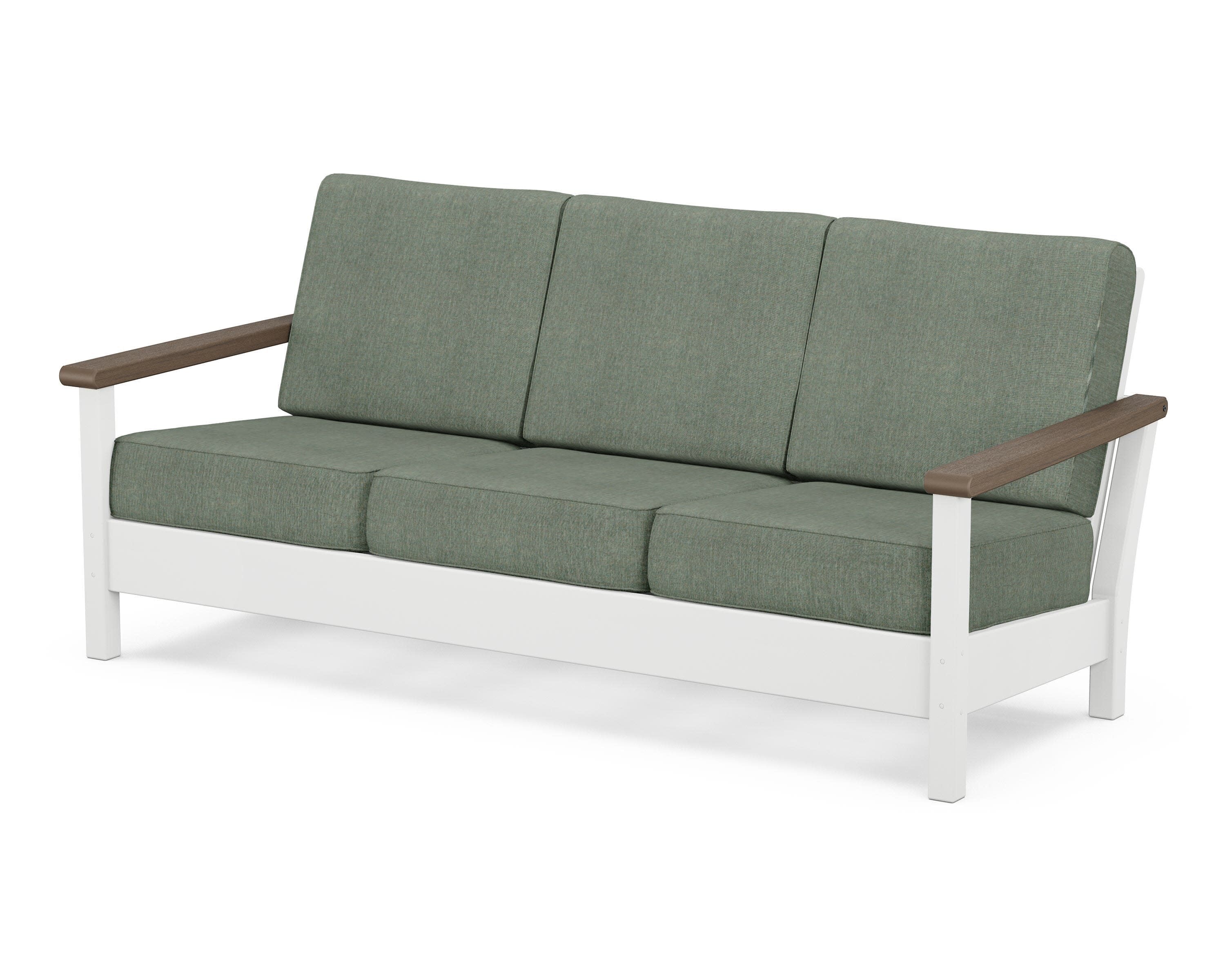 Harbour Deep Seating Sofa in White / Kona / Cast Sage