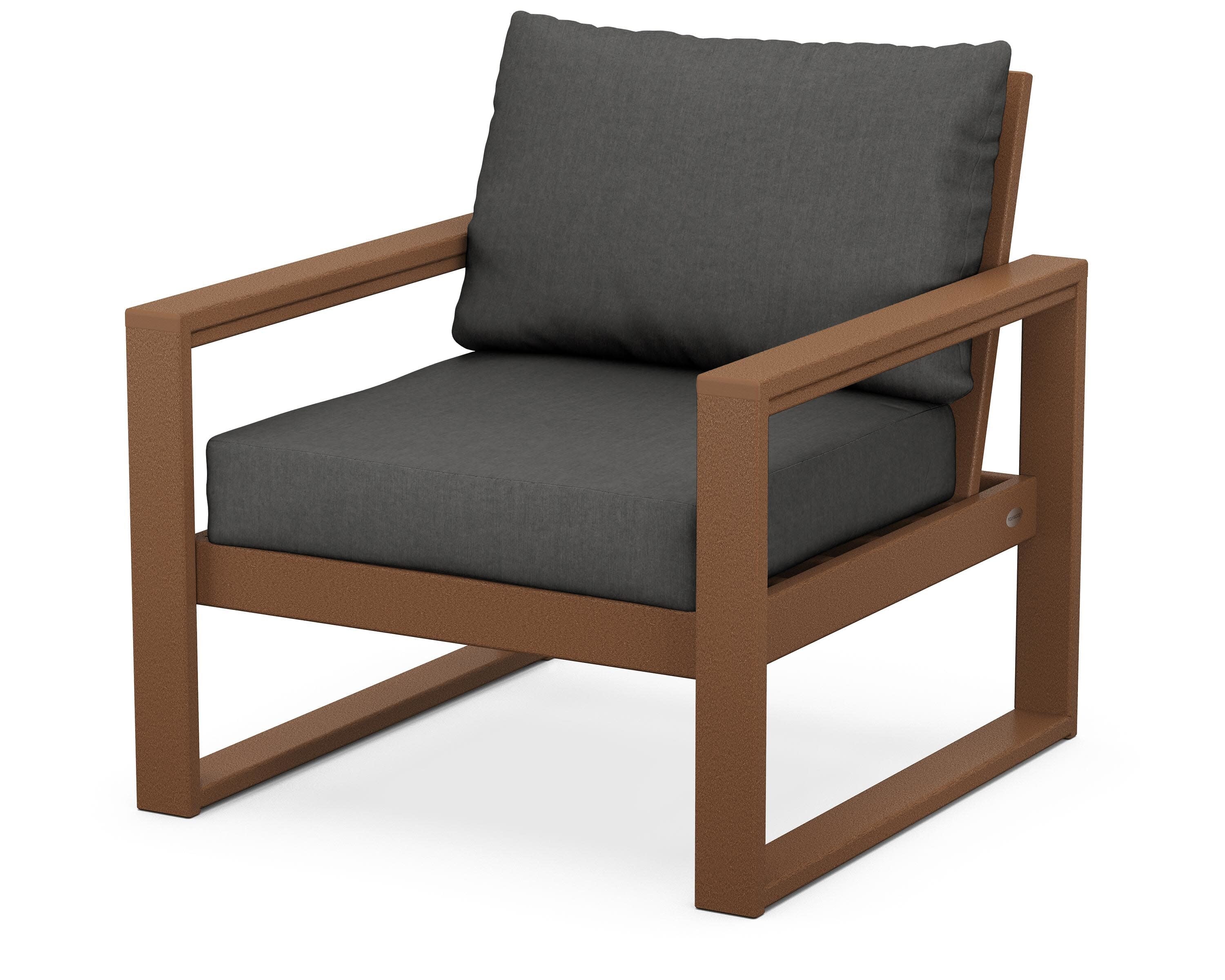 EDGE Club Chair in Teak / Spectrum Carbon