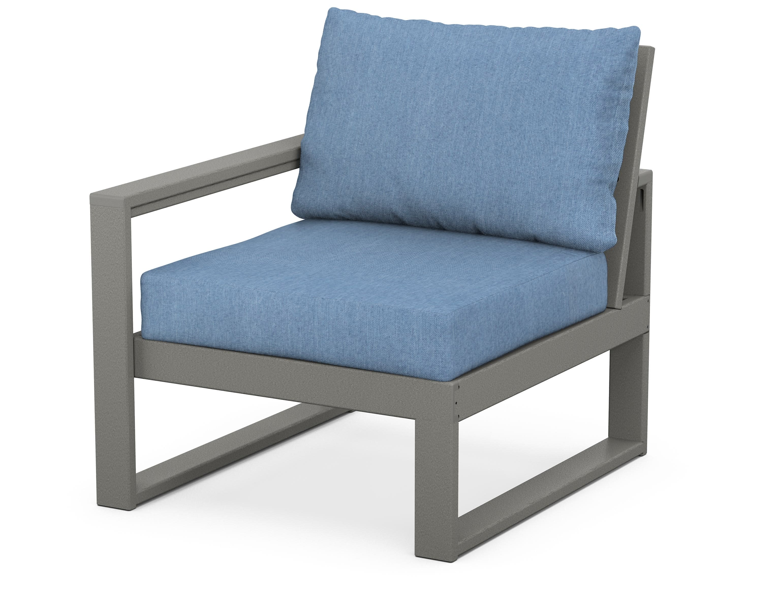 EDGE Modular Left Arm Chair in Slate Grey / Sky Blue