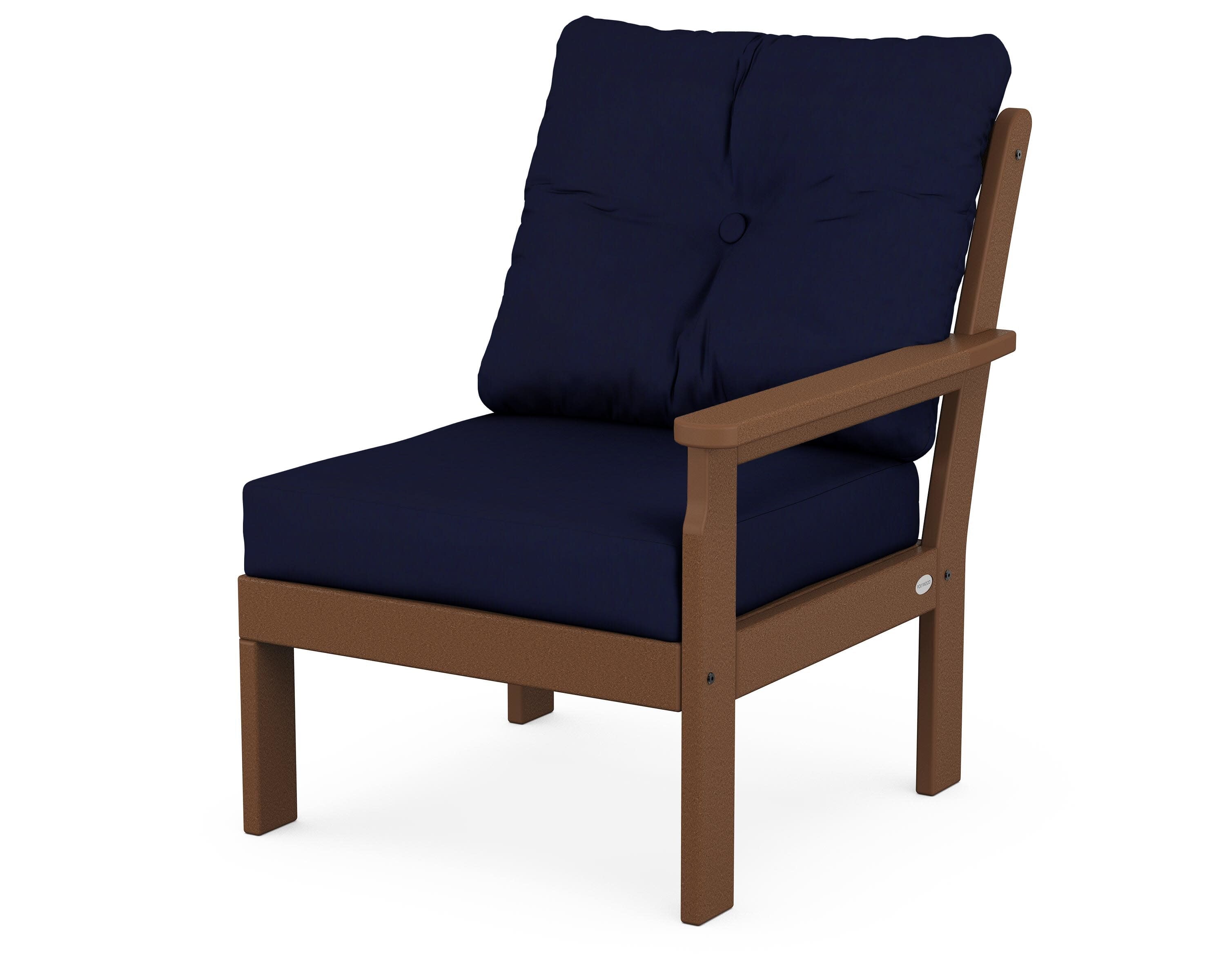 Vineyard Modular Right Arm Chair in Teak / Navy