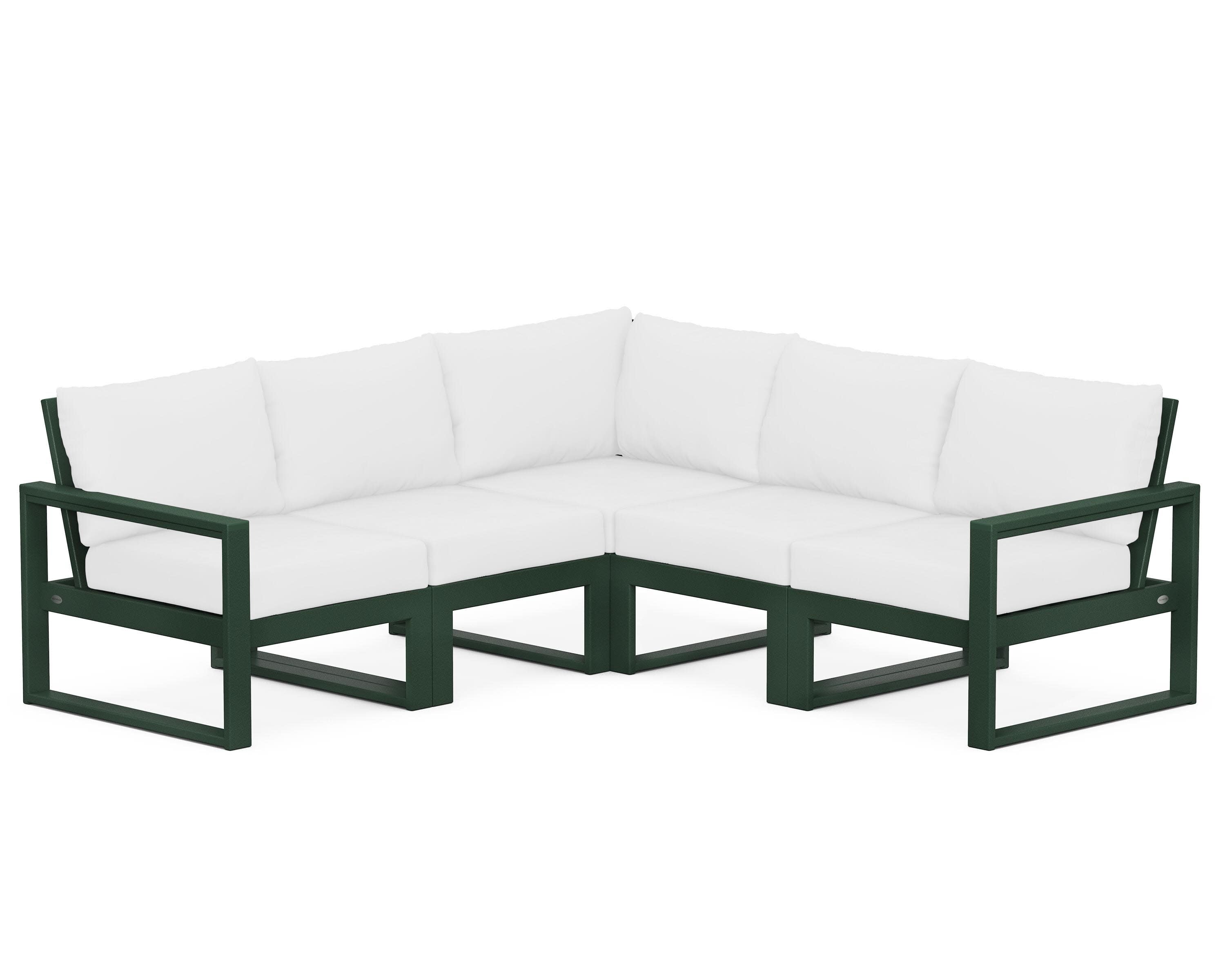 EDGE 5-Piece Modular Deep Seating Set in Green / Natural