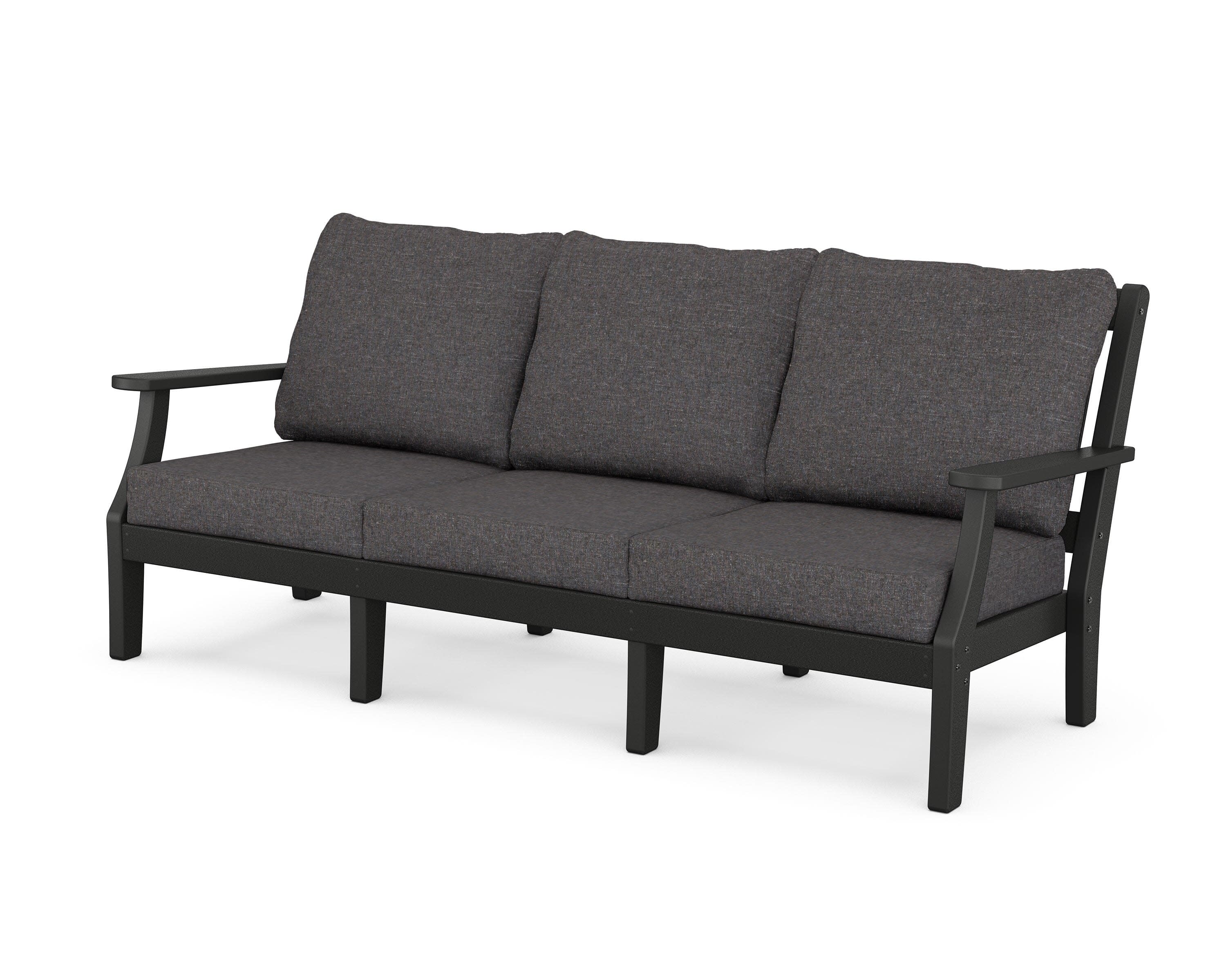 Chinoiserie Deep Seating Sofa in Black / Ash Charcoal