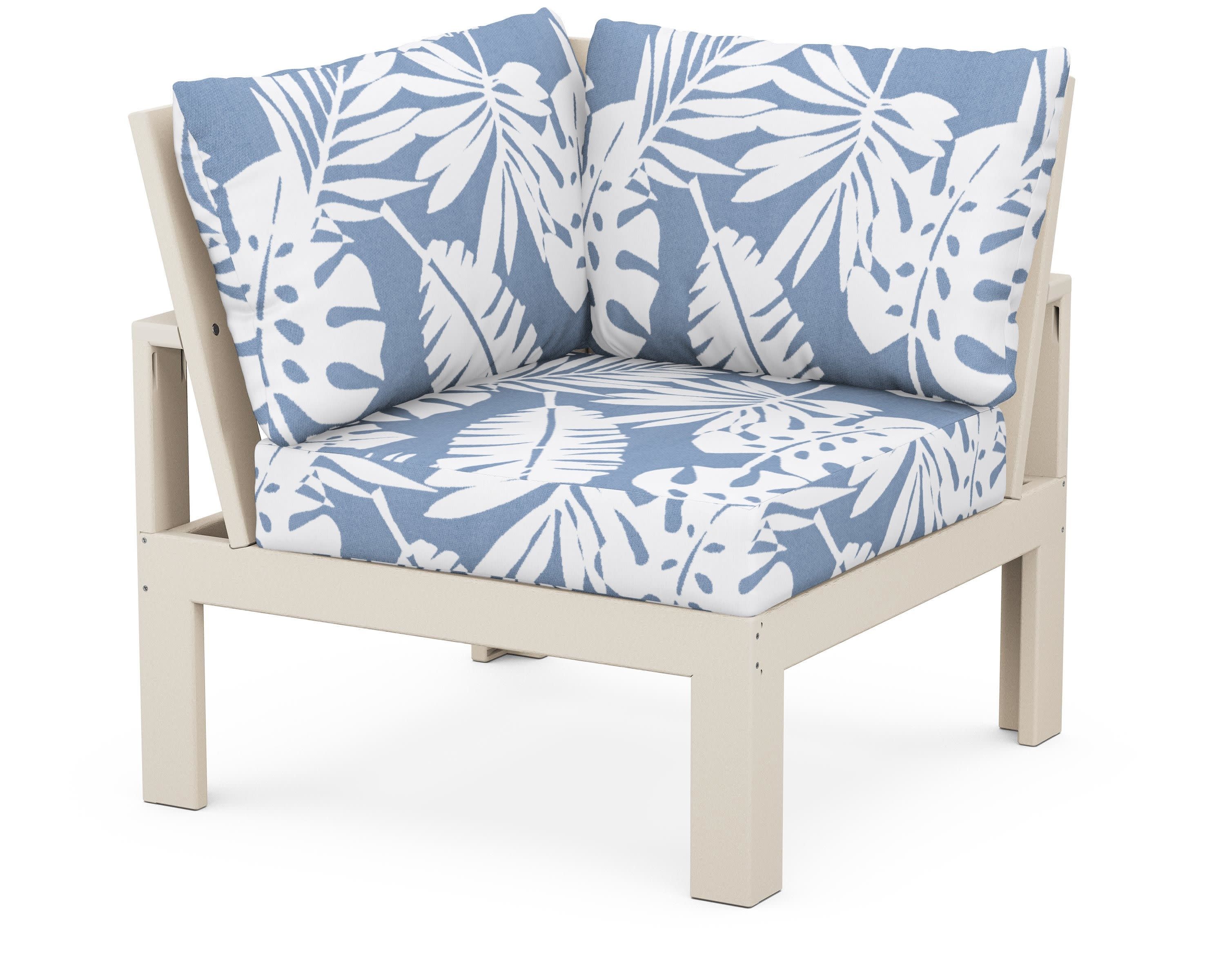 Modular Corner Chair in Sand / Leaf Sky Blue