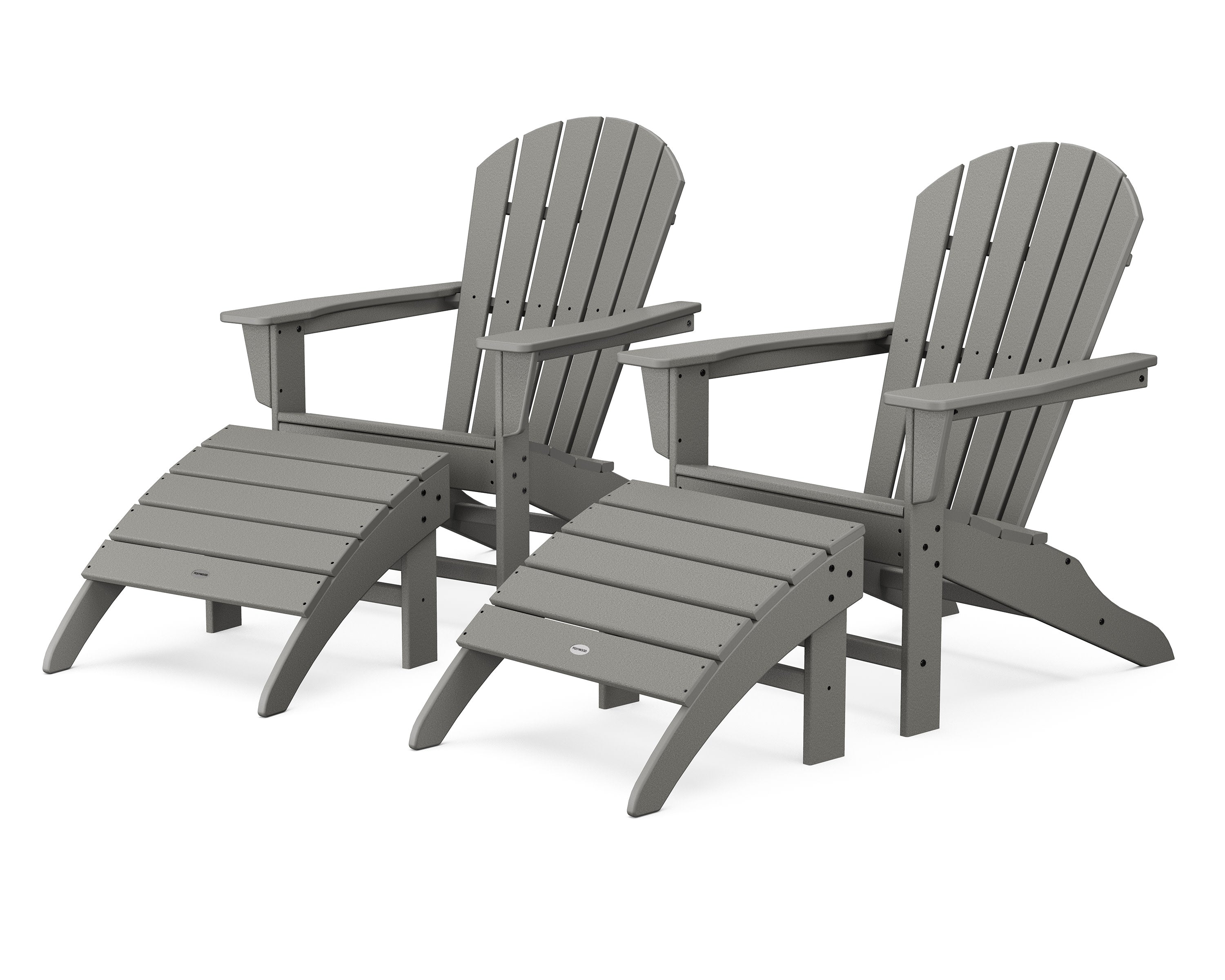 South Beach 4-Piece Adirondack Set in Slate Grey