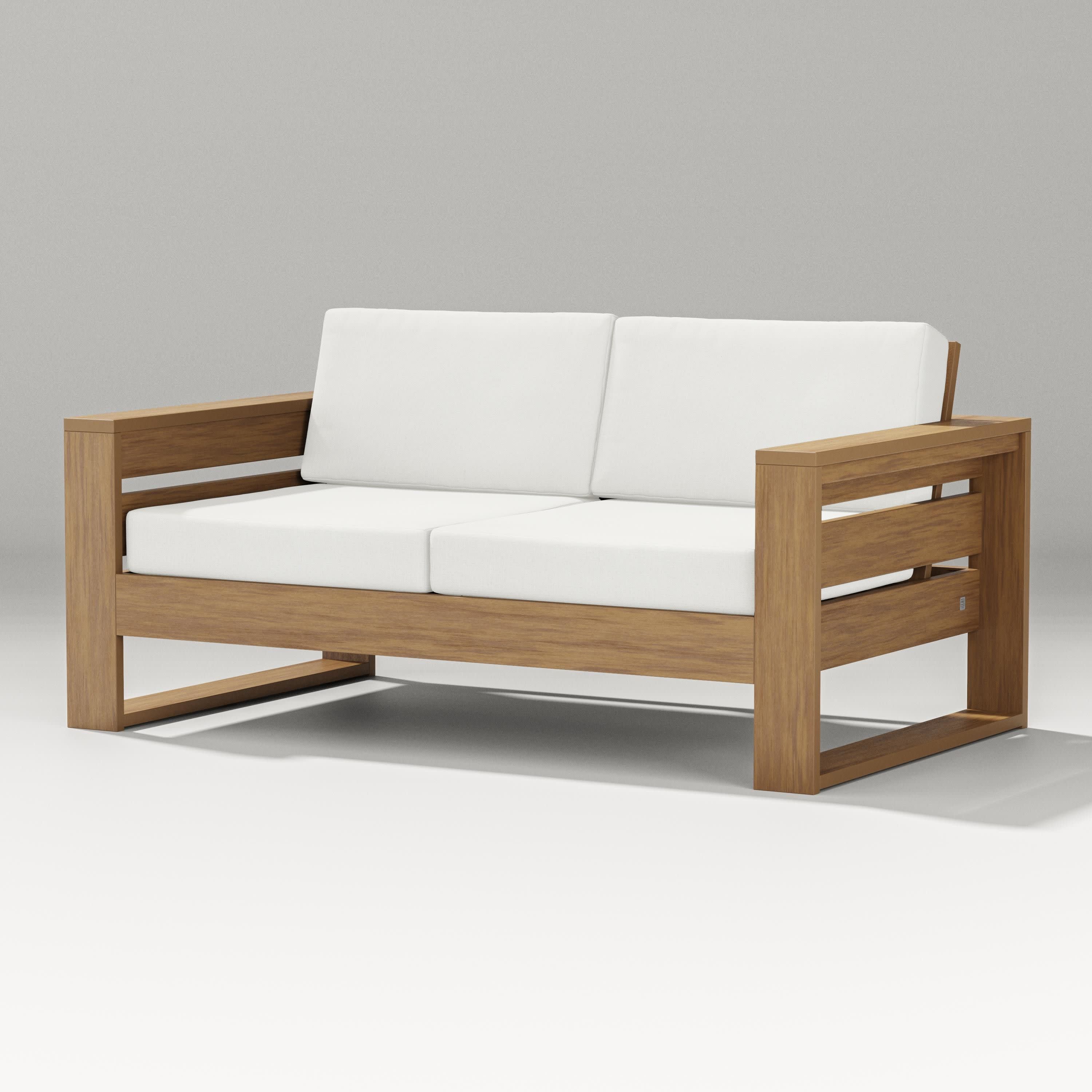 Latitude Loveseat in Natural / Natural Linen