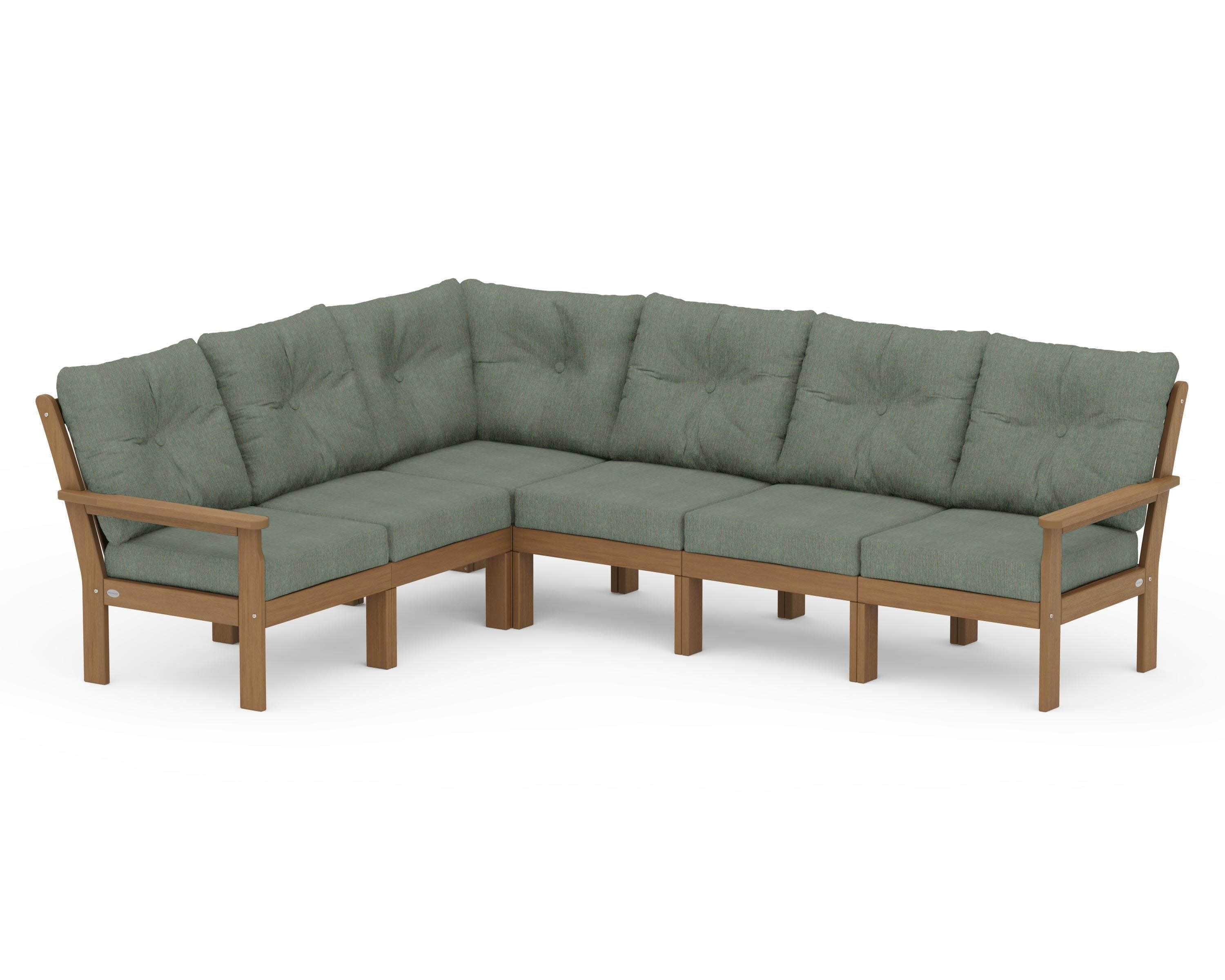 Vineyard 6-Piece Sectional in Natural / Cast Sage