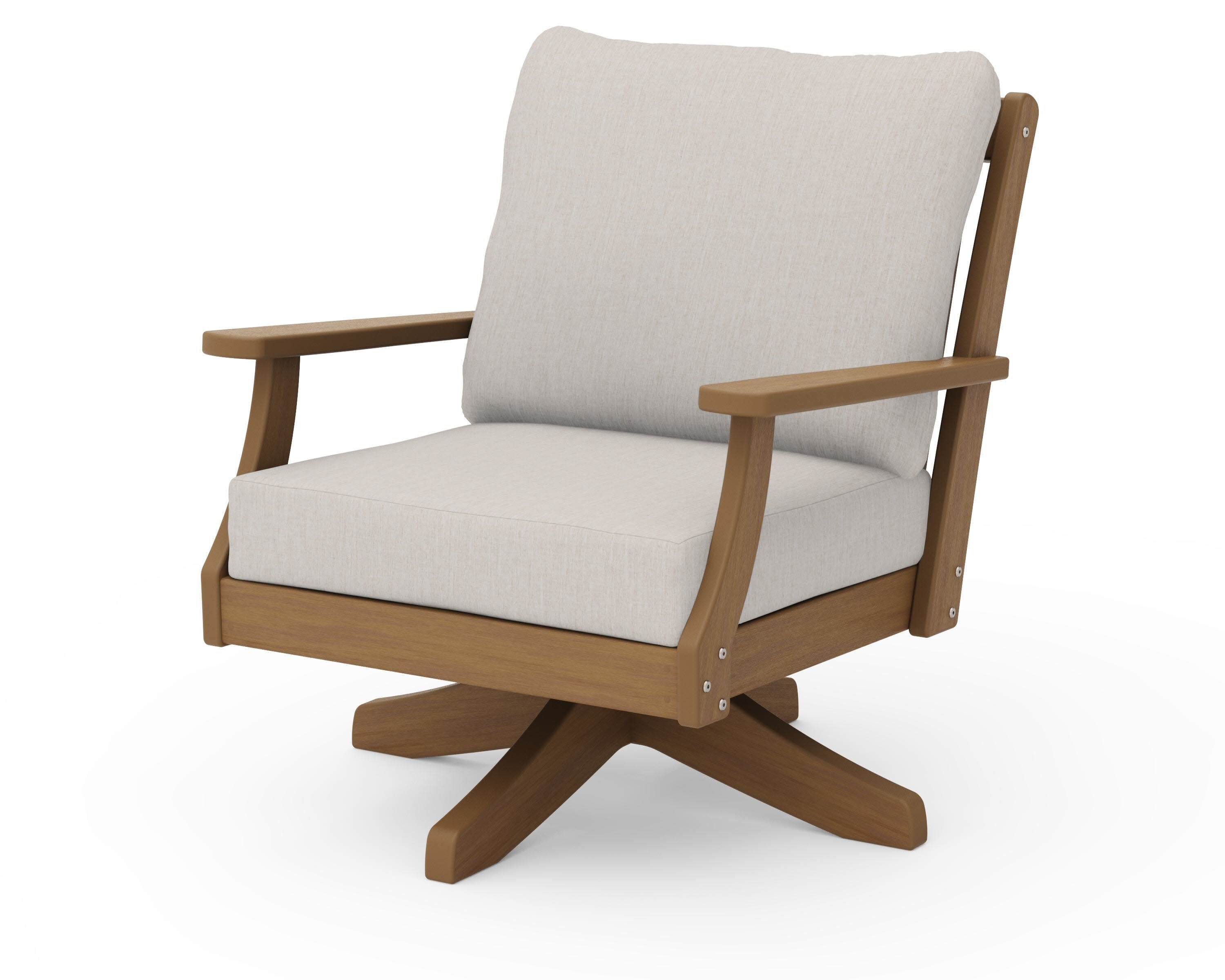 Braxton Deep Seating Swivel Chair in Natural / Cast Ash