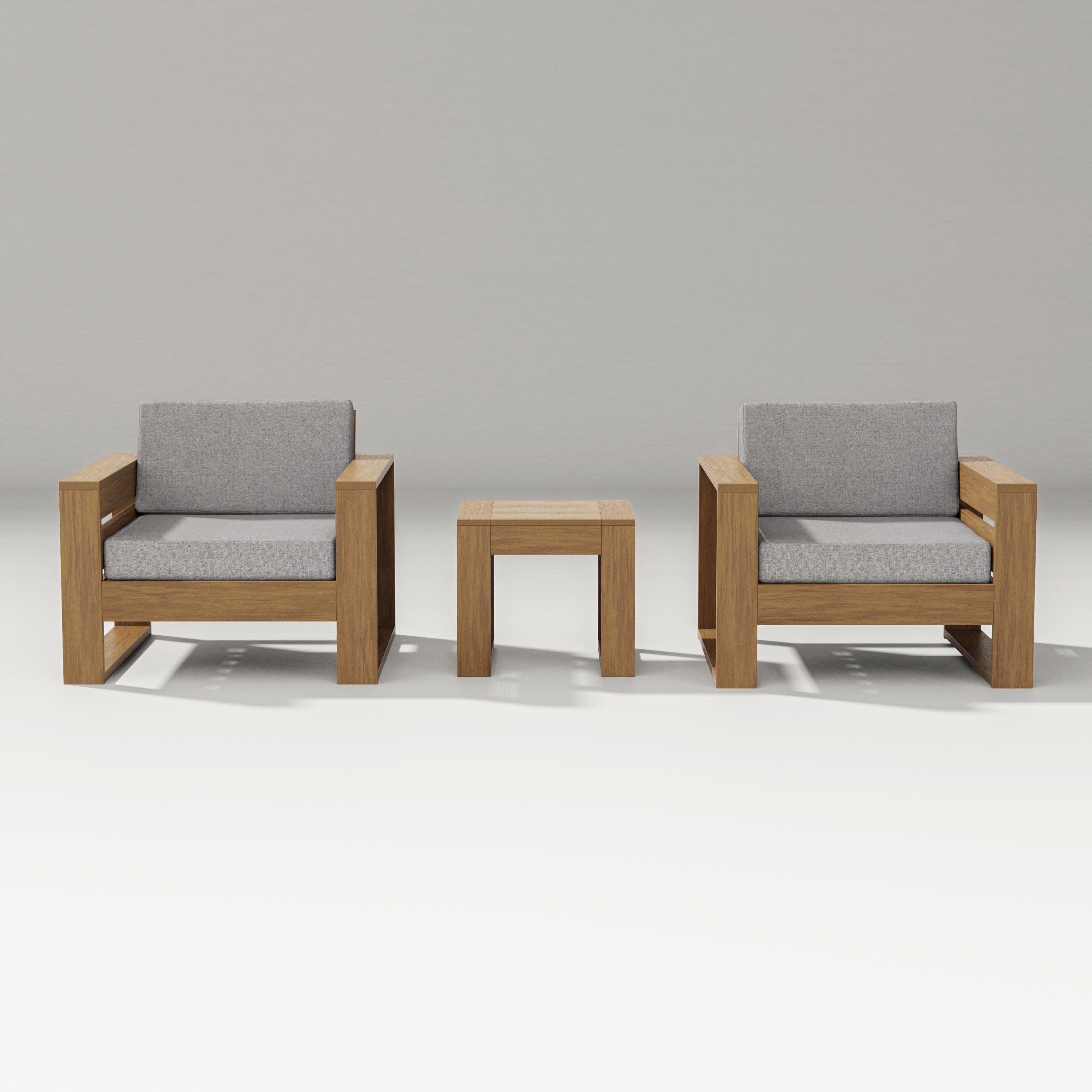 Latitude 3-Piece Lounge Chair Set in Natural / Grey Mist