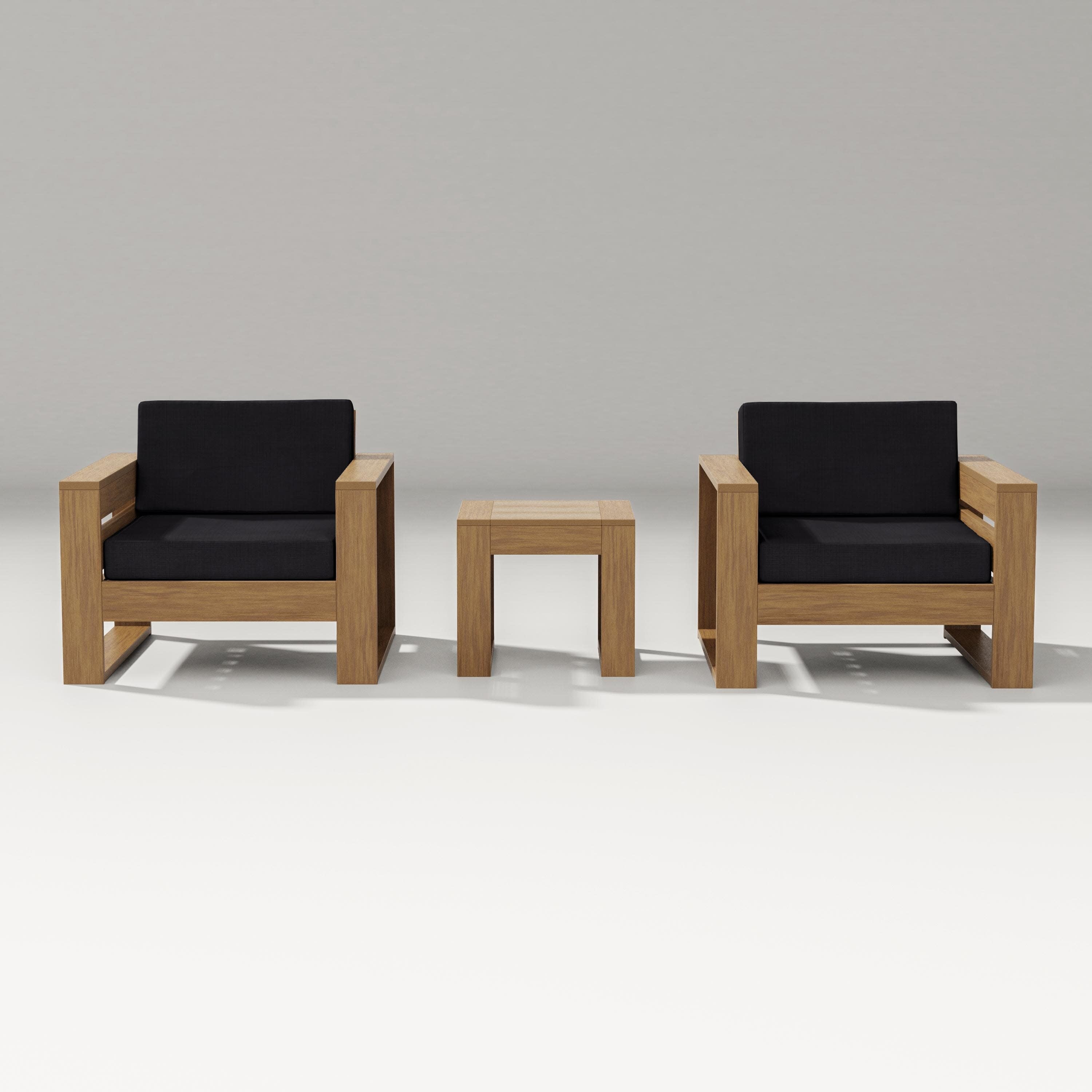 Latitude 3-Piece Lounge Chair Set in Natural / Midnight Linen