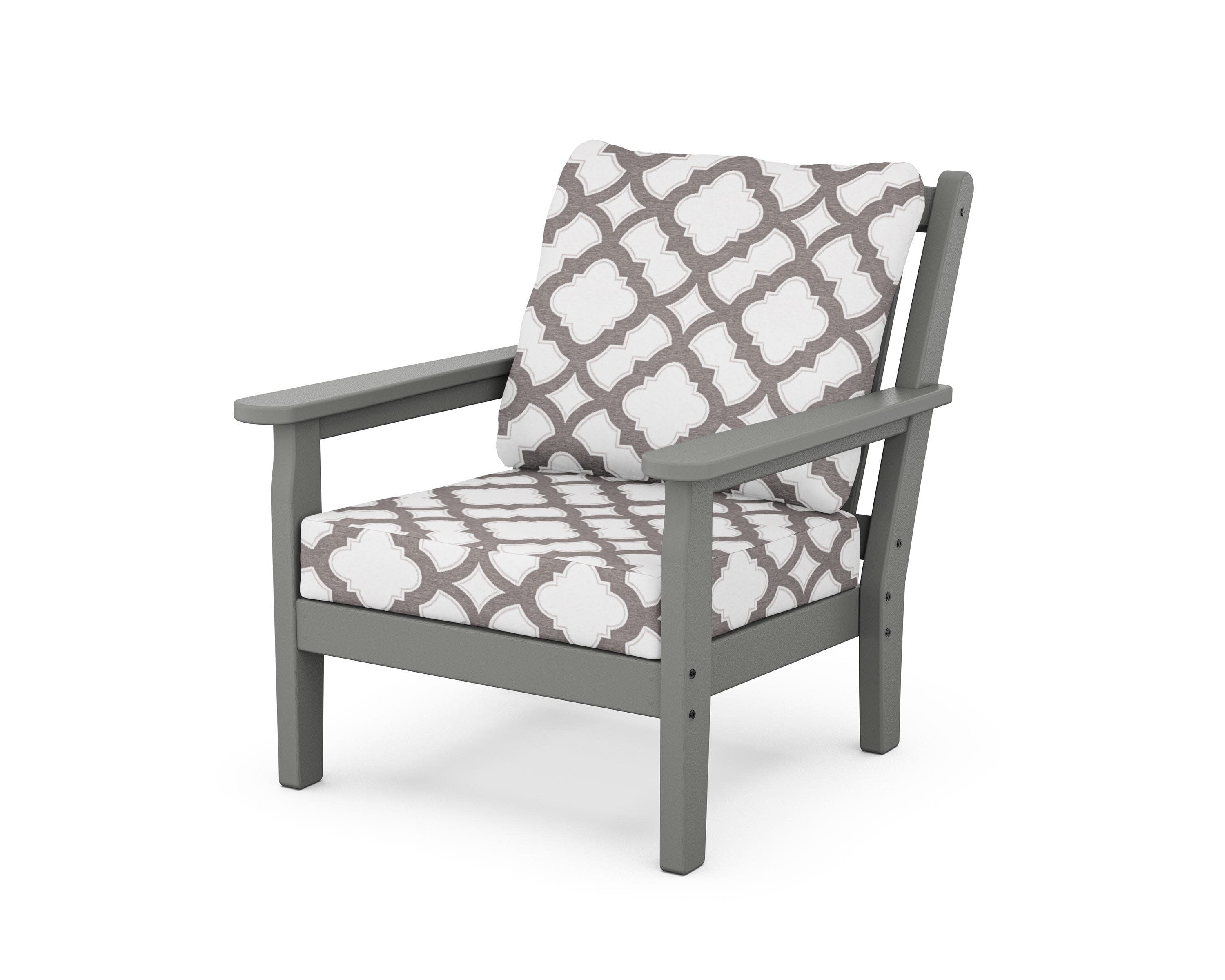 Chippendale Deep Seating Chair in Slate Grey / Trellis Grey Mist
