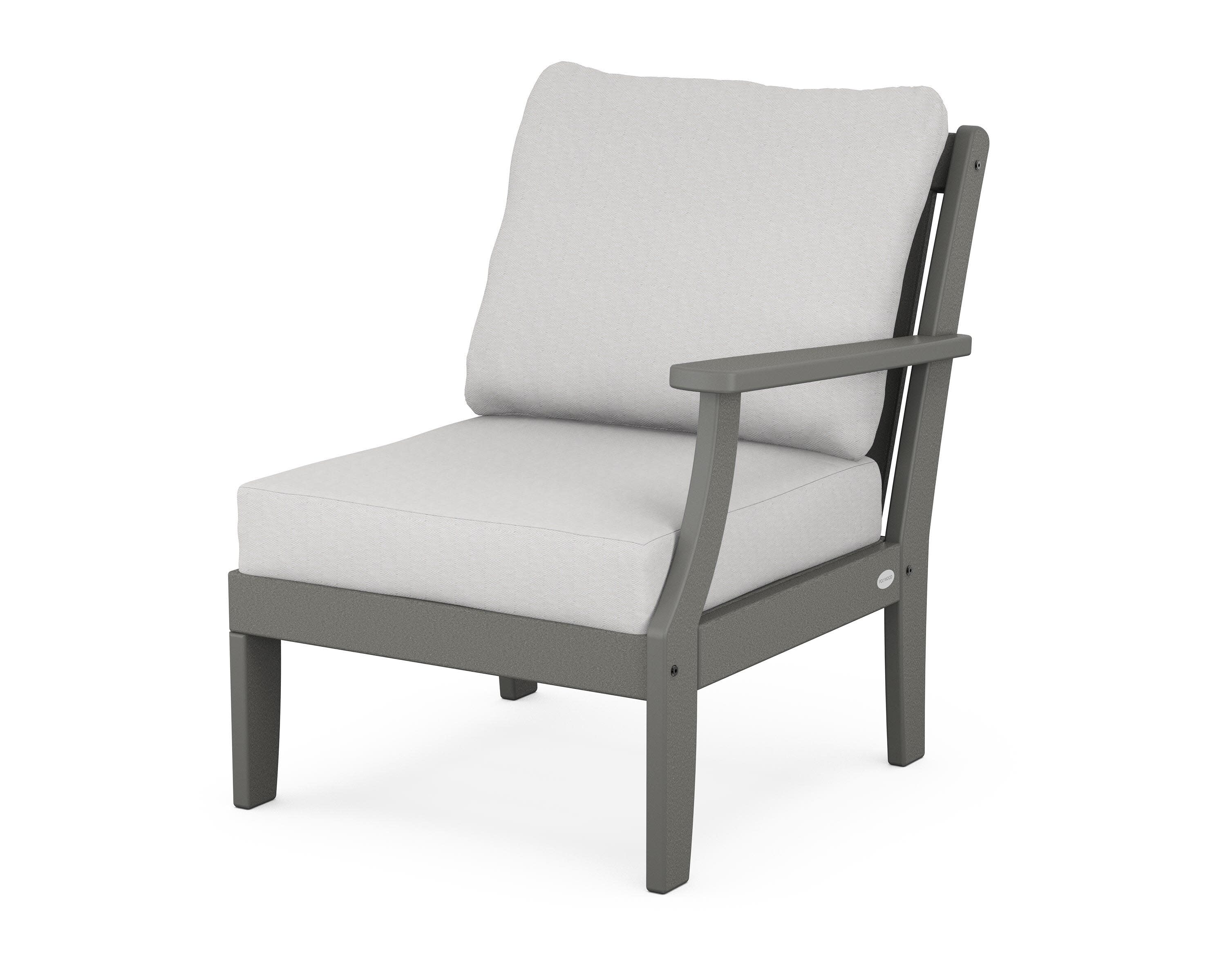 Braxton Modular Right Arm Chair in Slate Grey / Diamond in the Rough