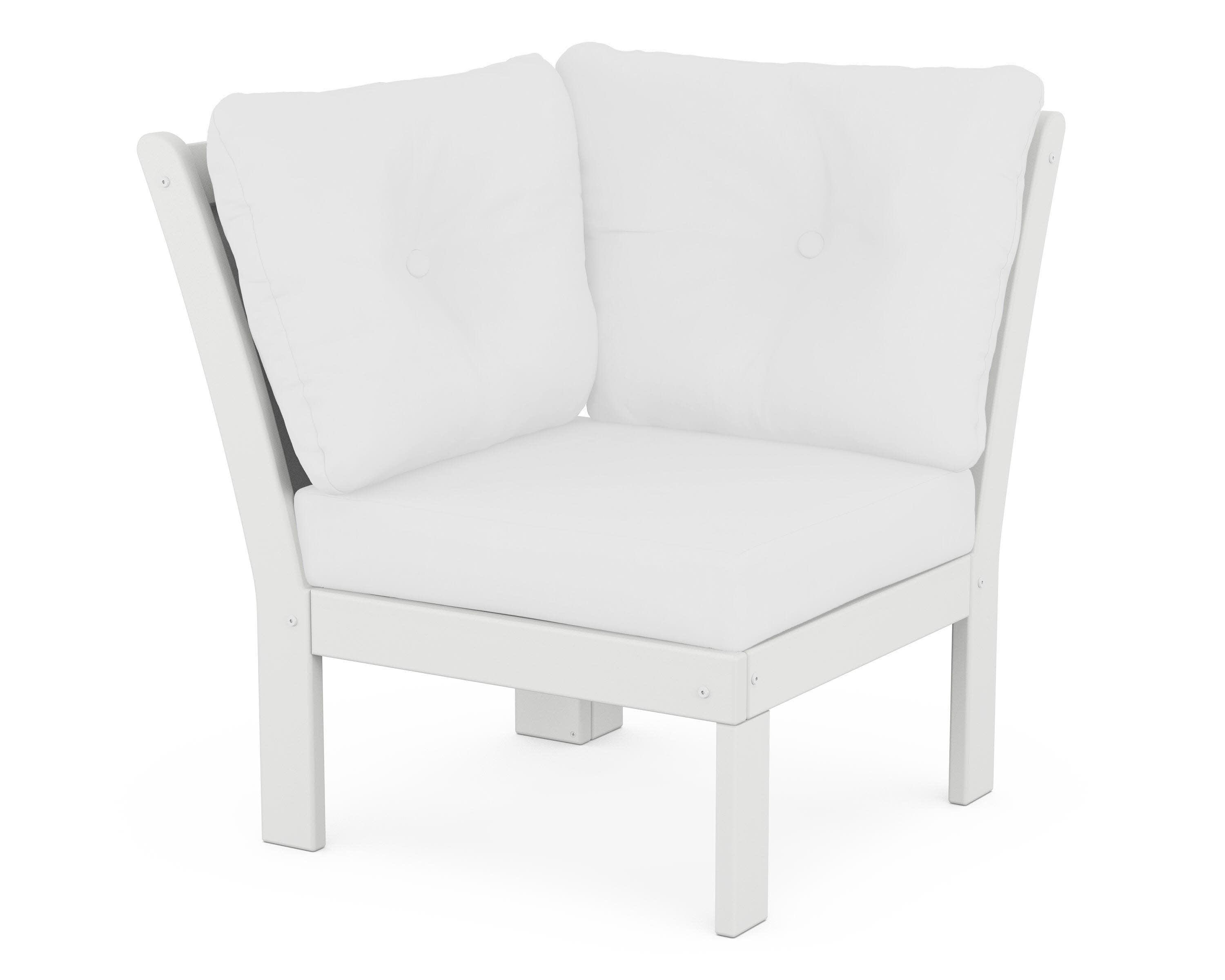 Vineyard Modular Corner Chair in White / Natural