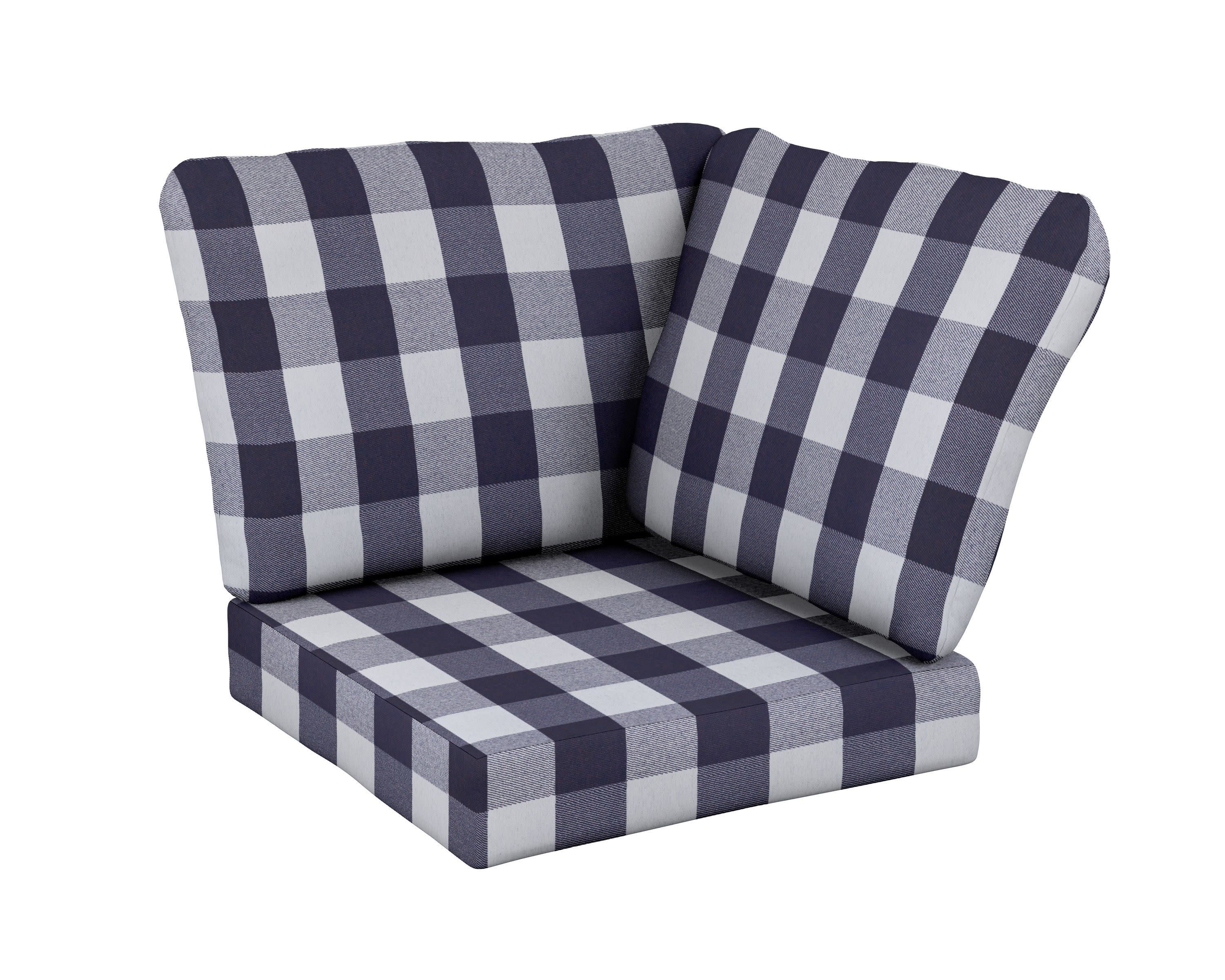 Baffle Modular Corner Cushion in Buffalo Plaid Navy