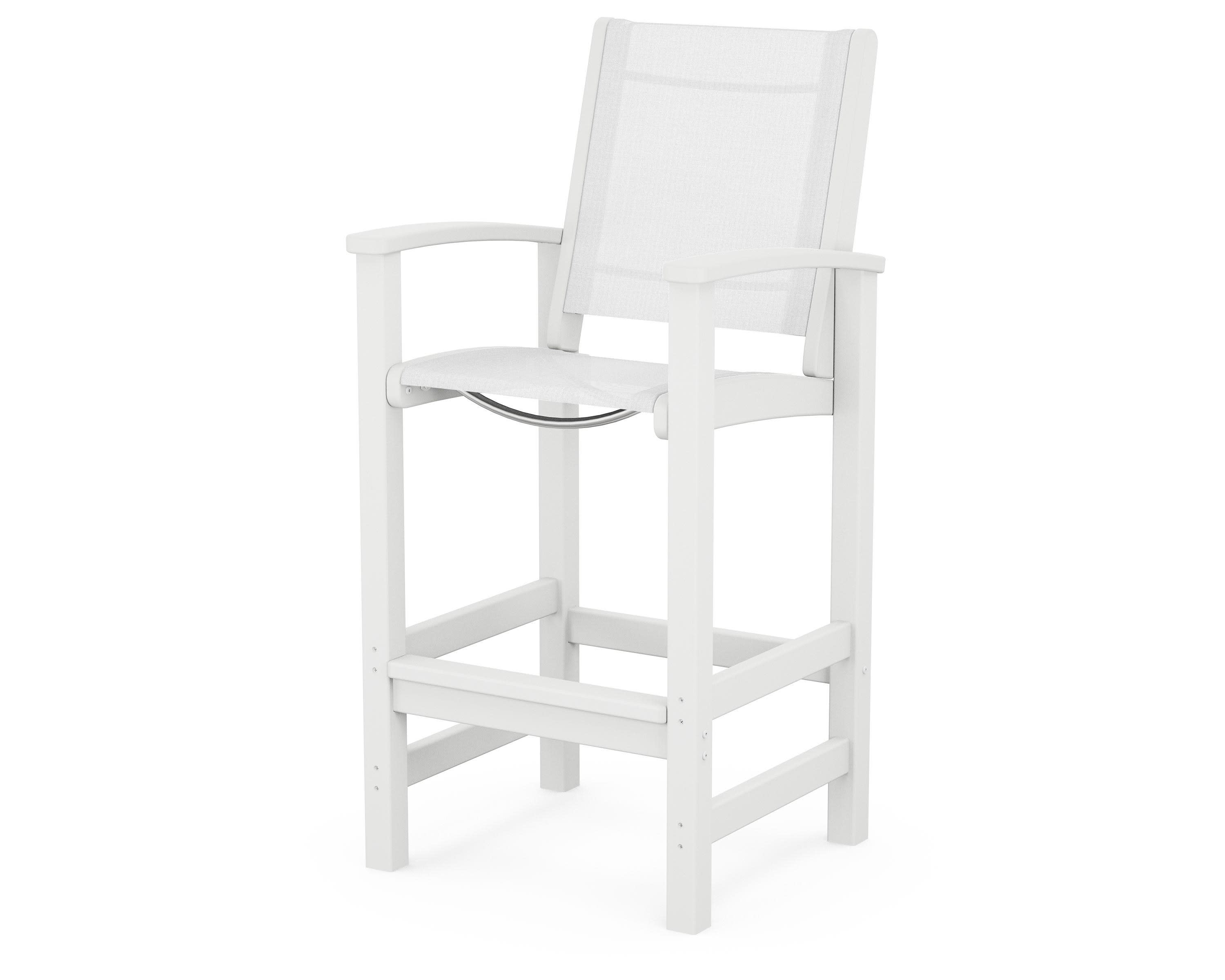 Coastal Bar Chair in White / White Sling