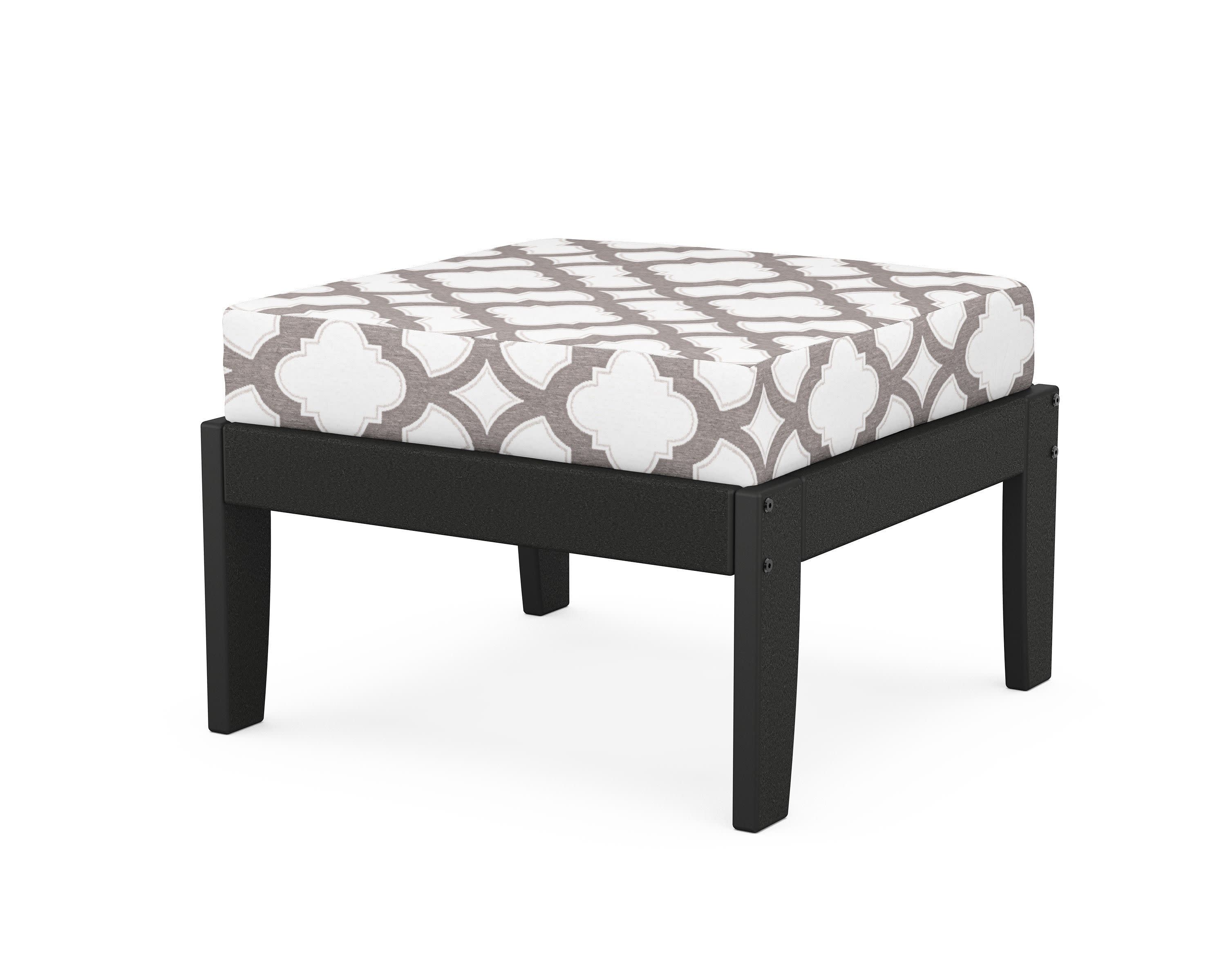 Modular Ottoman - Classic in Black / Trellis Grey Mist