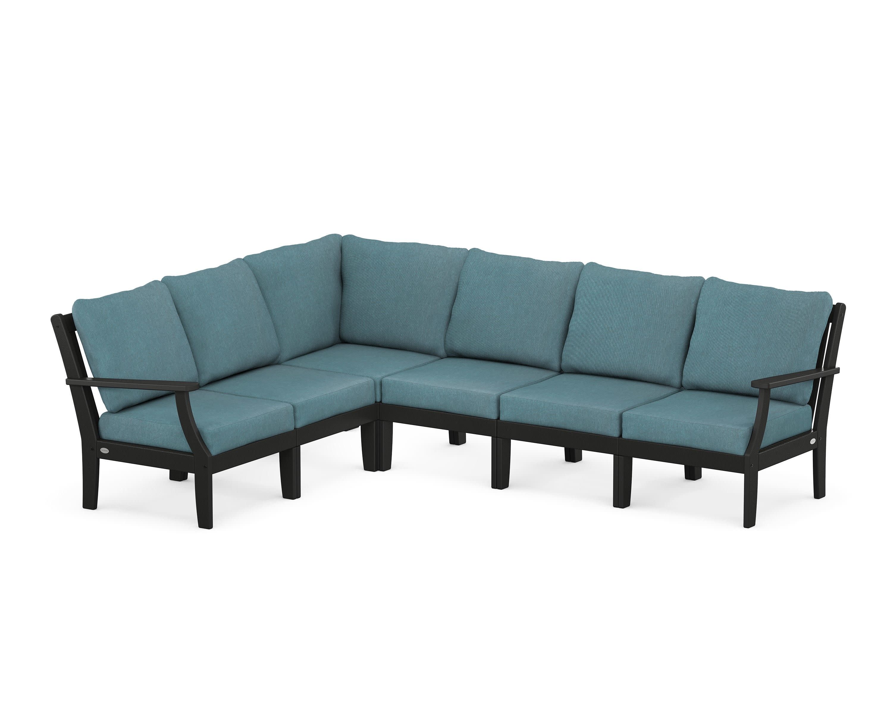 Braxton Modular 6-Piece Deep Seating Set in Black / Ocean Teal