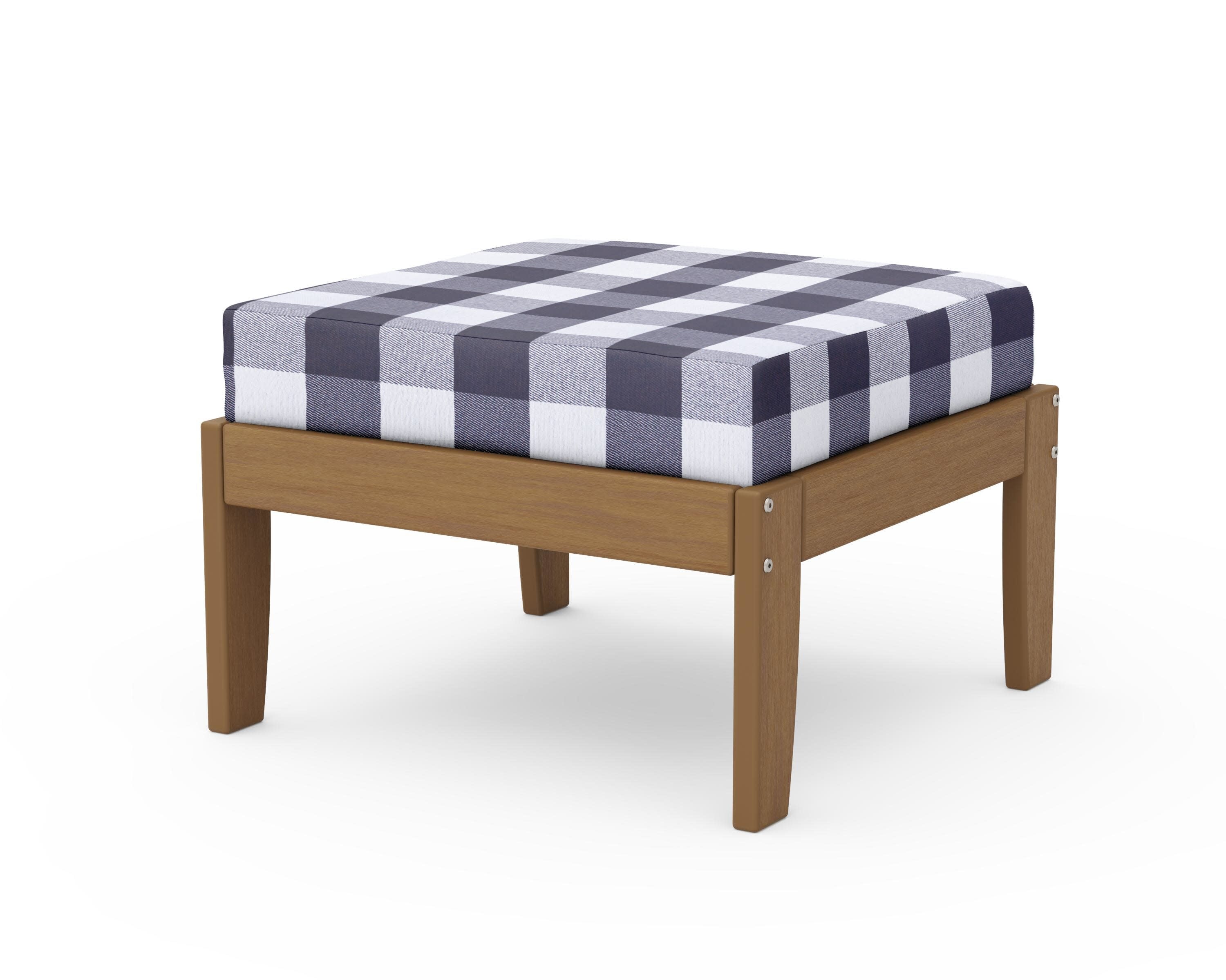 Modular Ottoman - Classic in Natural / Buffalo Plaid Navy