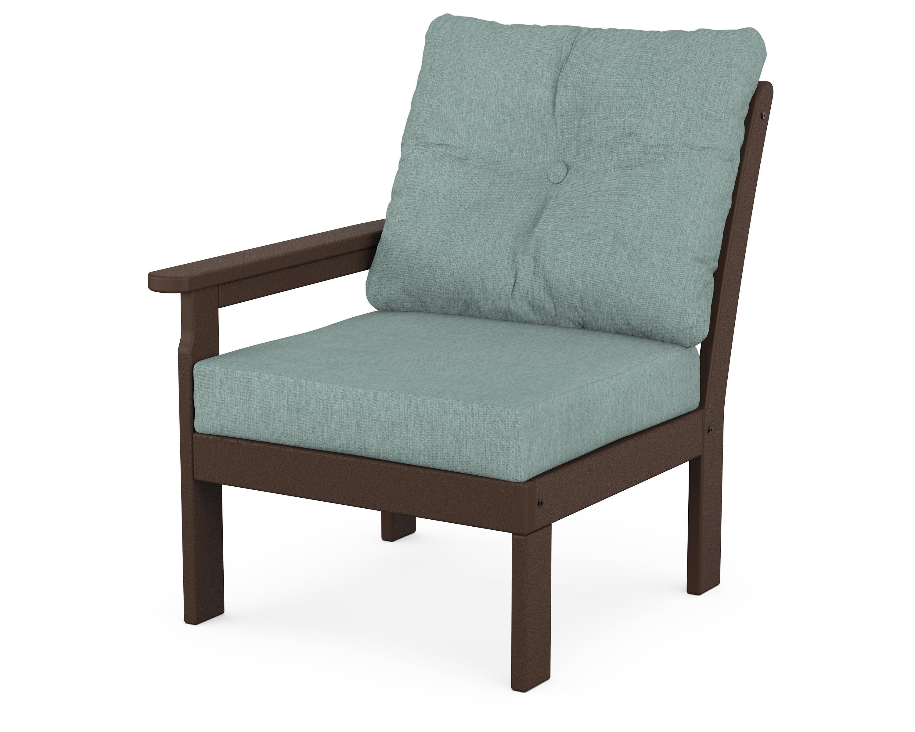 Vineyard Modular Left Arm Chair in Mahogany / Glacier Spa