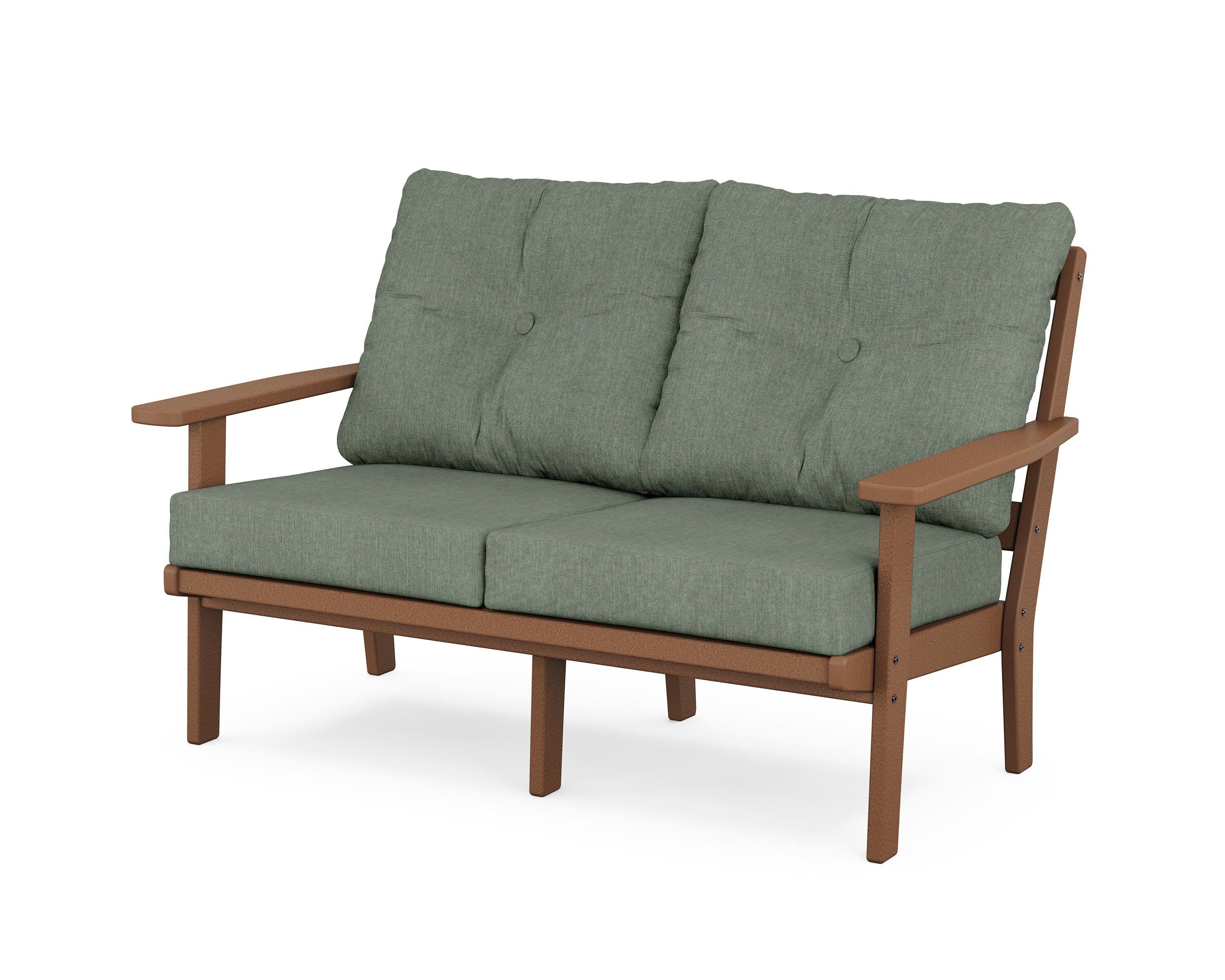 Prairie Deep SeatingLoveseat in Teak / Cast Sage