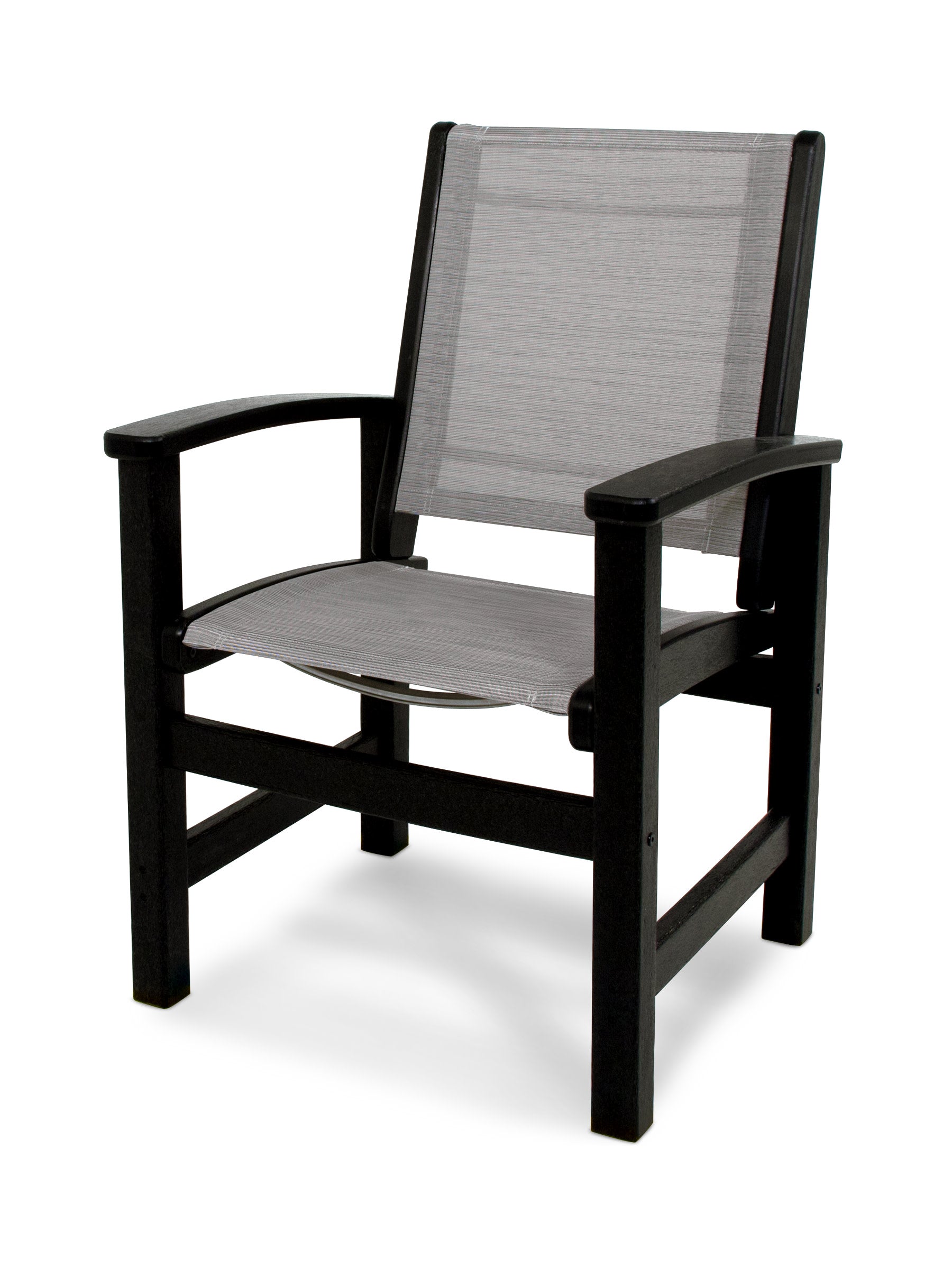 Coastal Dining Chair in Black / Metallic Sling
