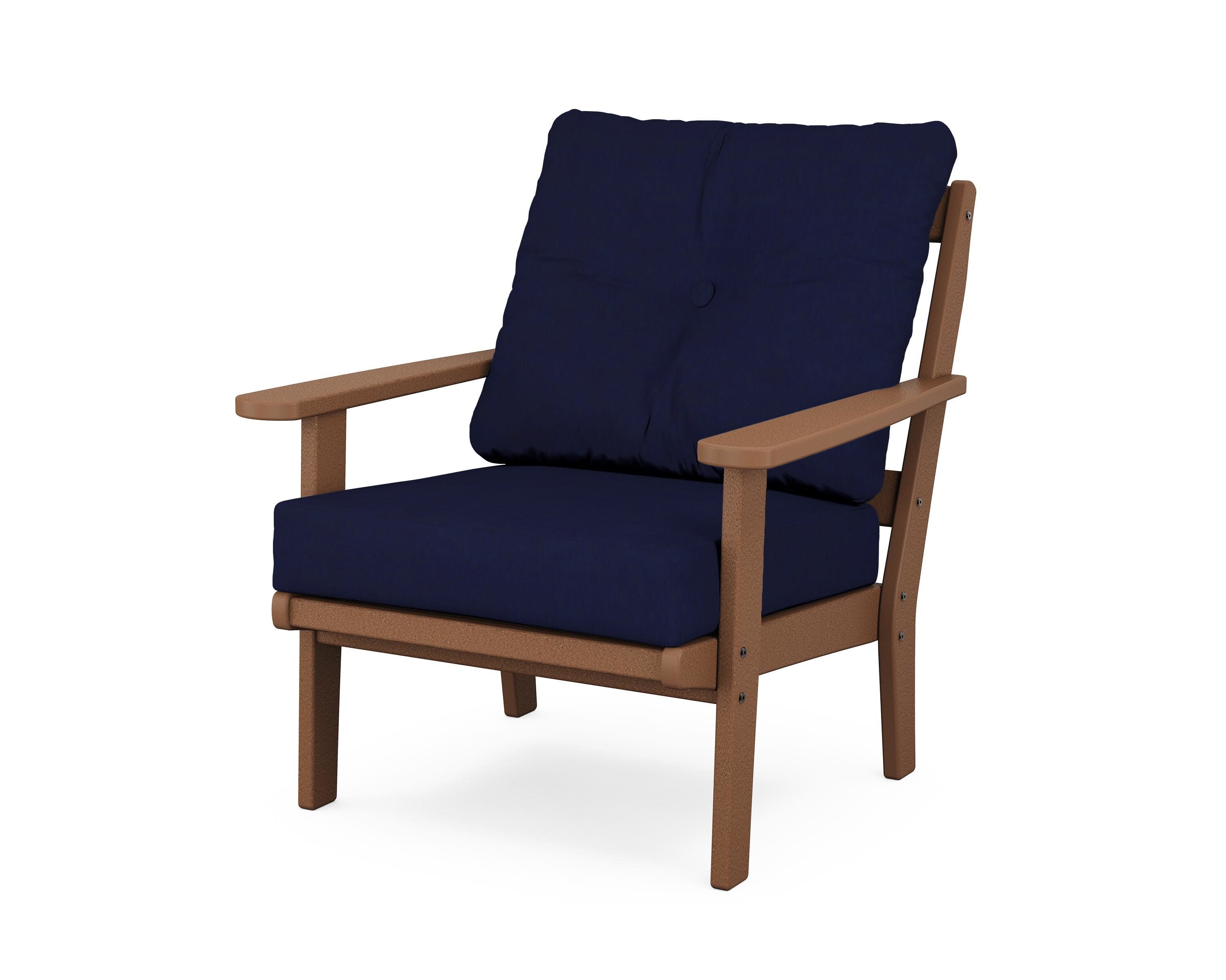 Mission Deep Seating Chair in Teak / Navy
