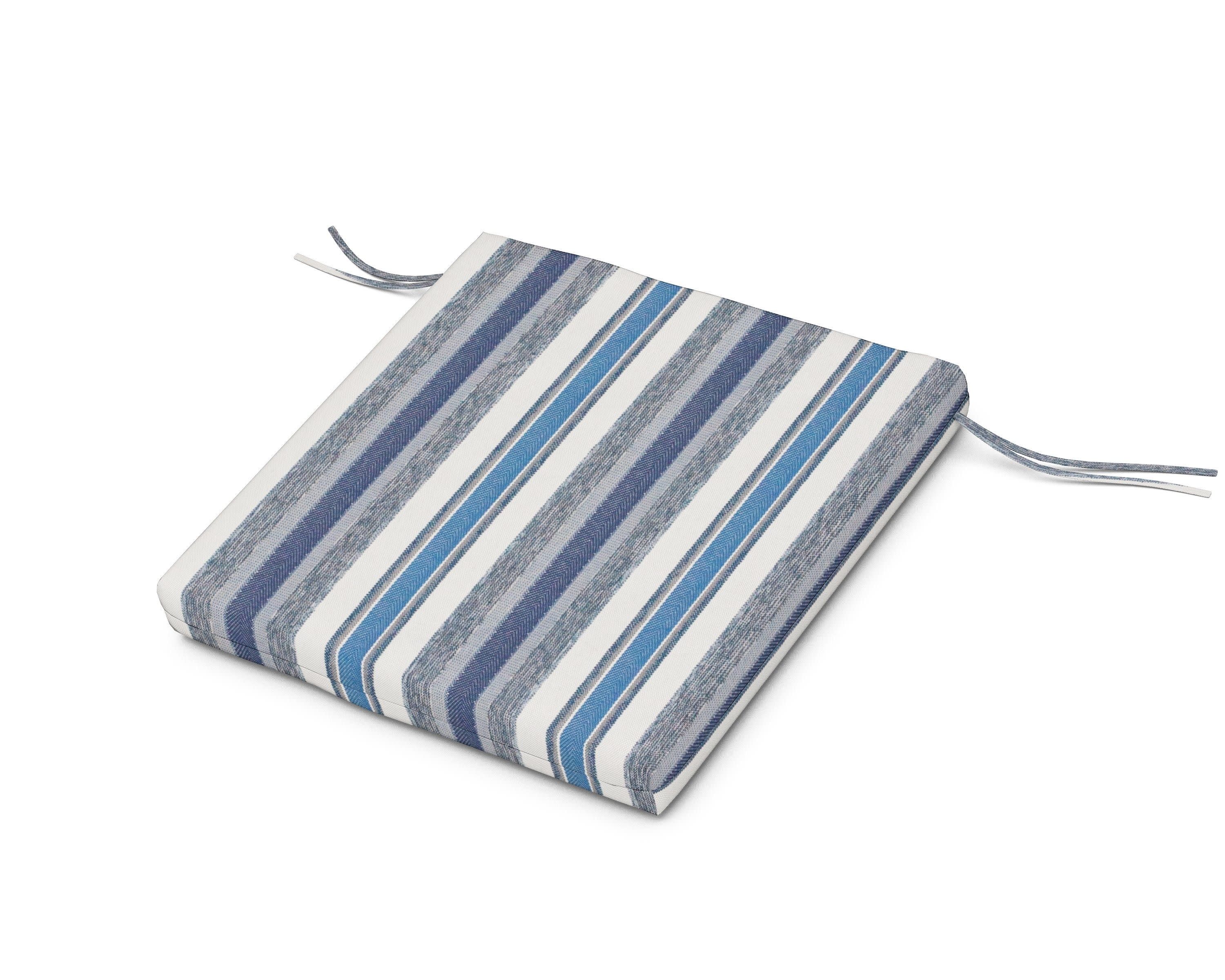 Seat Cushion 21.5"D x 21"W x 2.5"H in Hamptons Stripe