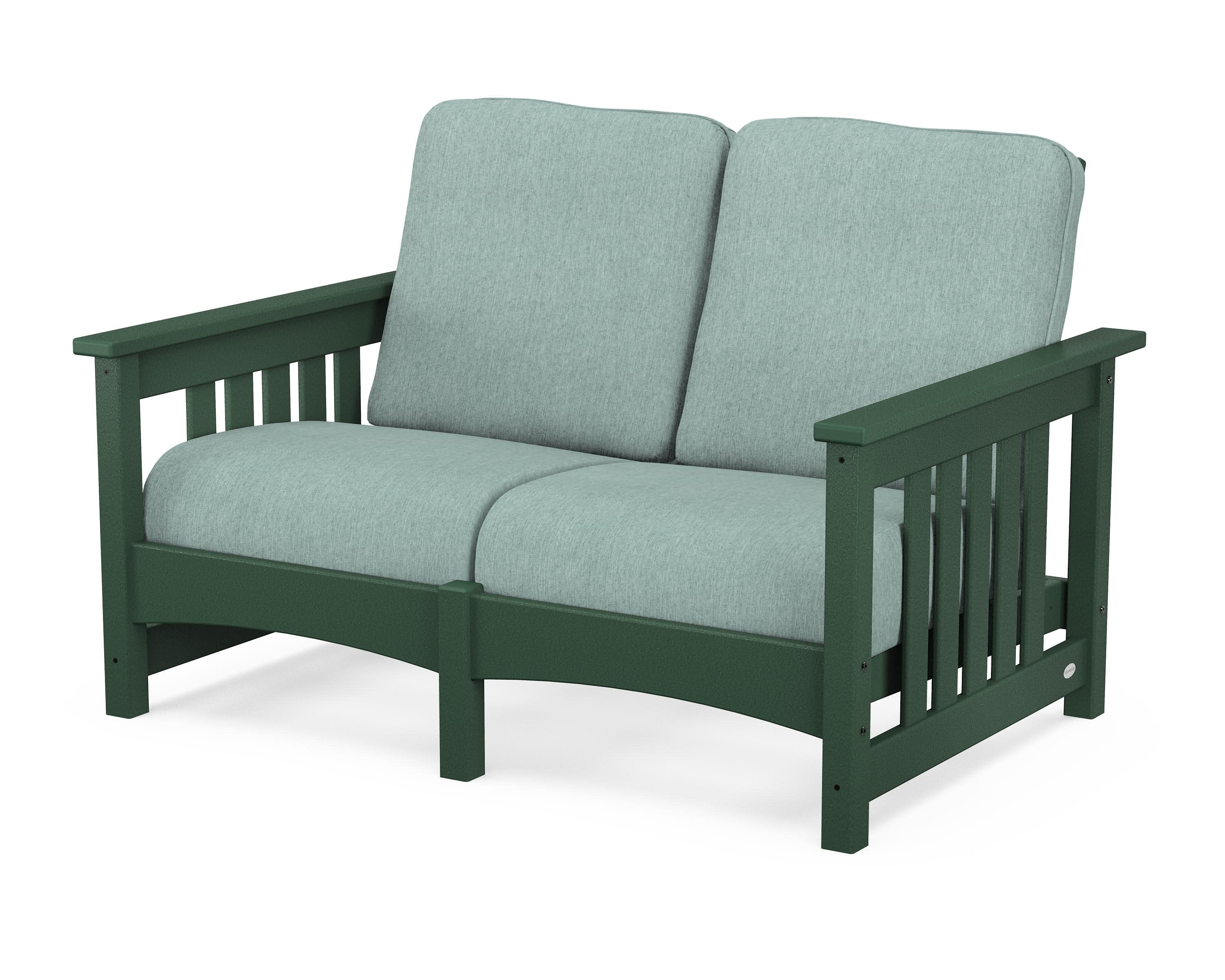 Club Mission Loveseat in Green / Glacier Spa