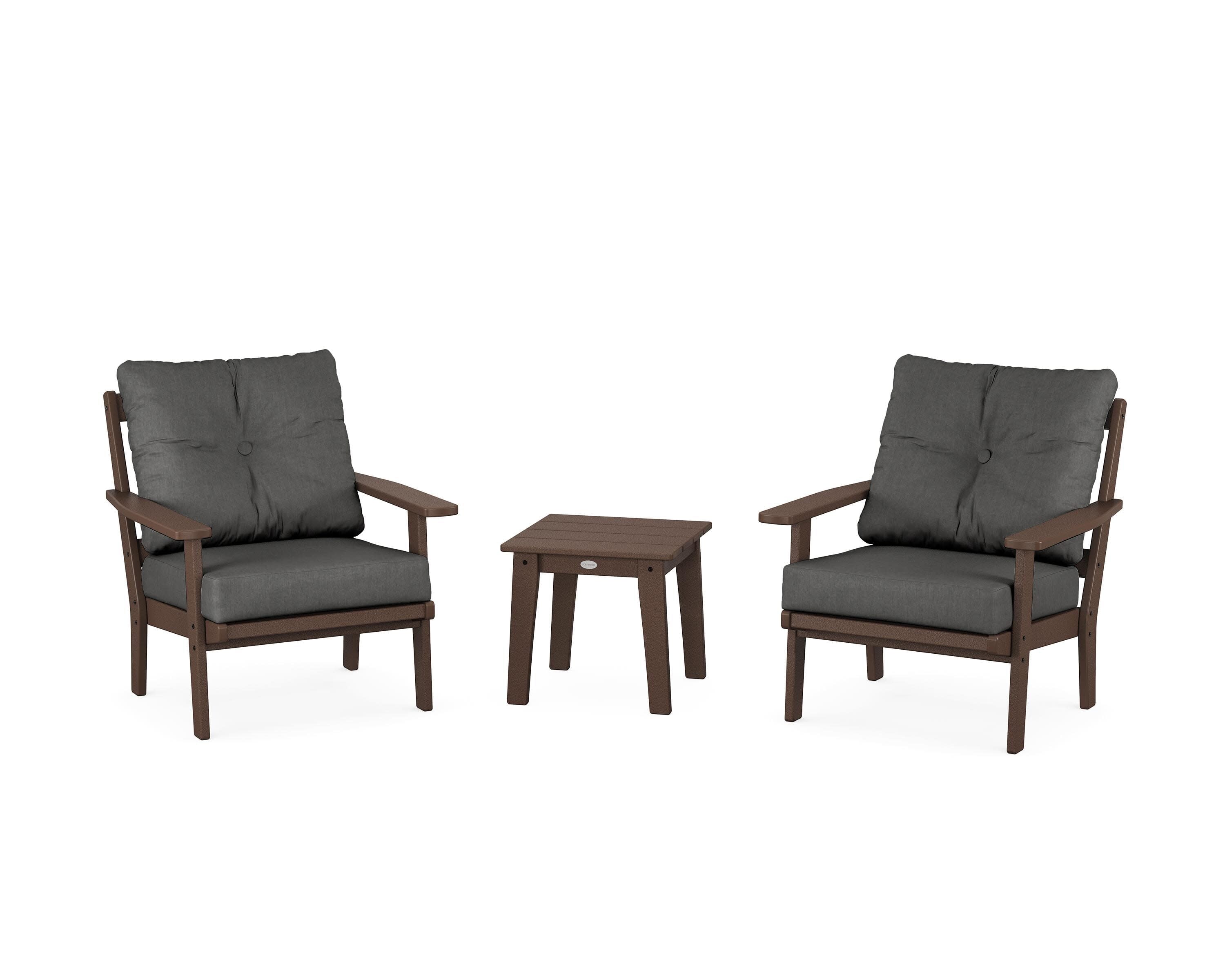 Prairie 3-Piece Deep Seating Set in Mahogany / Spectrum Carbon