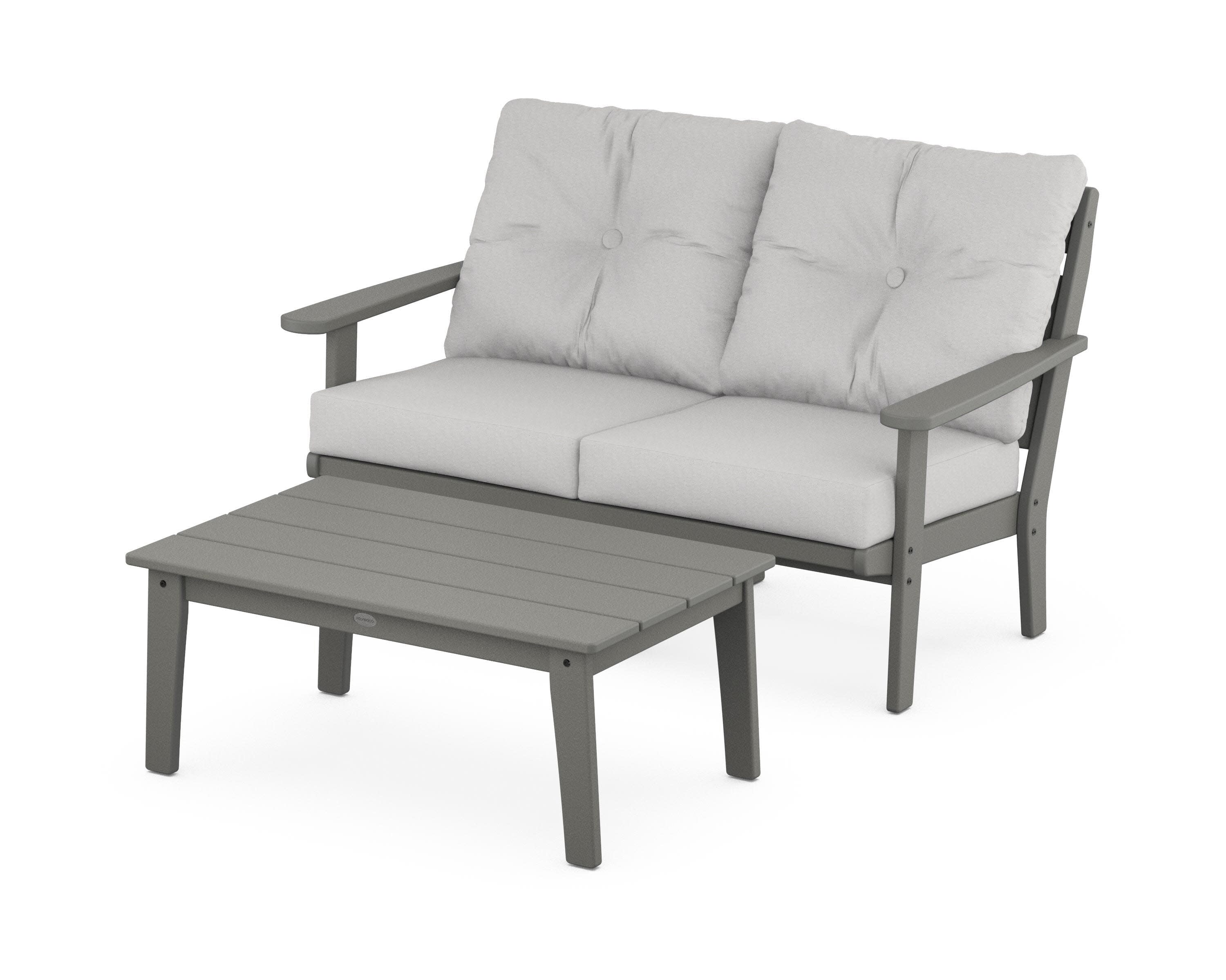 Lakeside 2-Piece Lounge Loveseat Set in Slate Grey / Diamond in the Rough