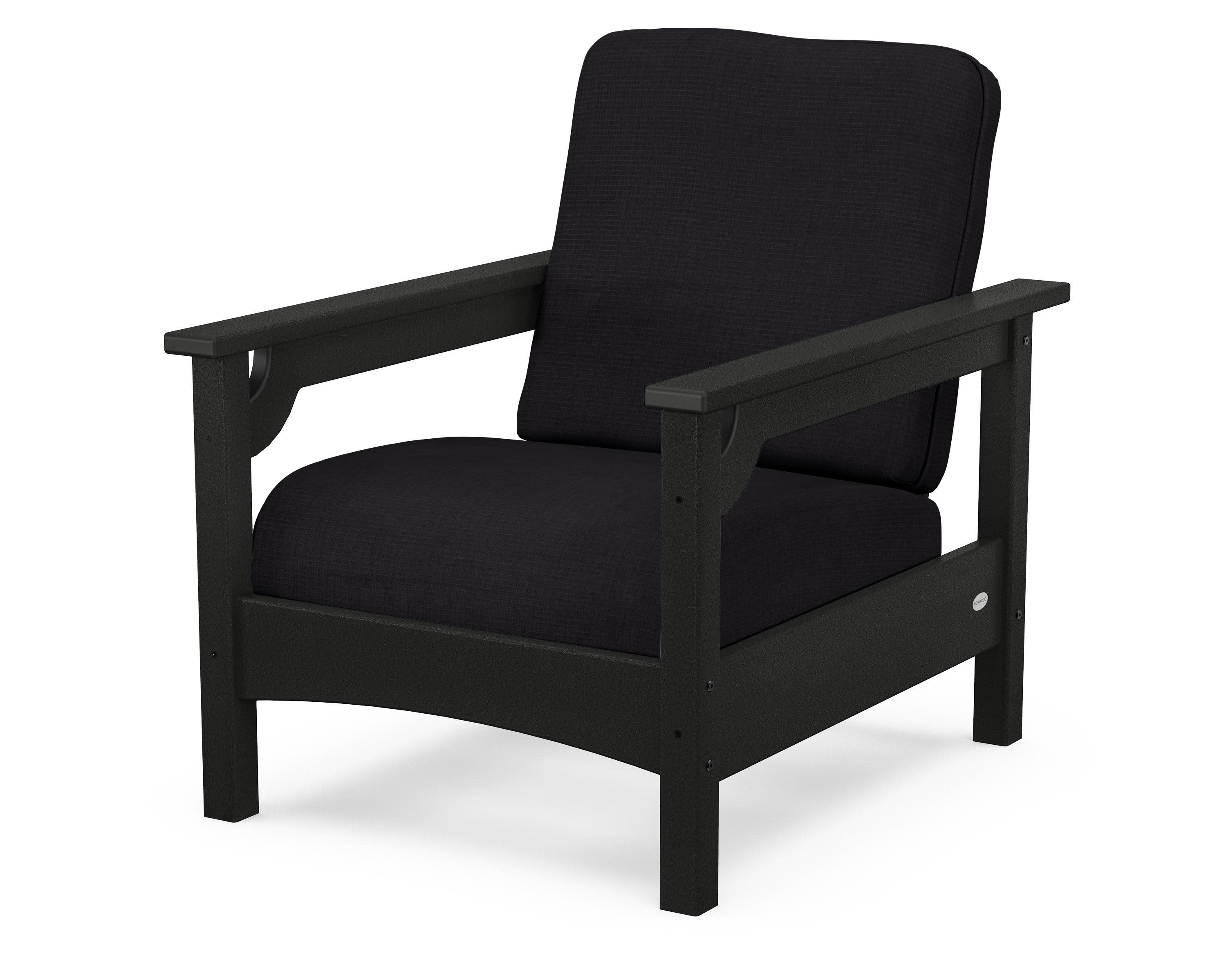 Club Chair in Black / Midnight Linen